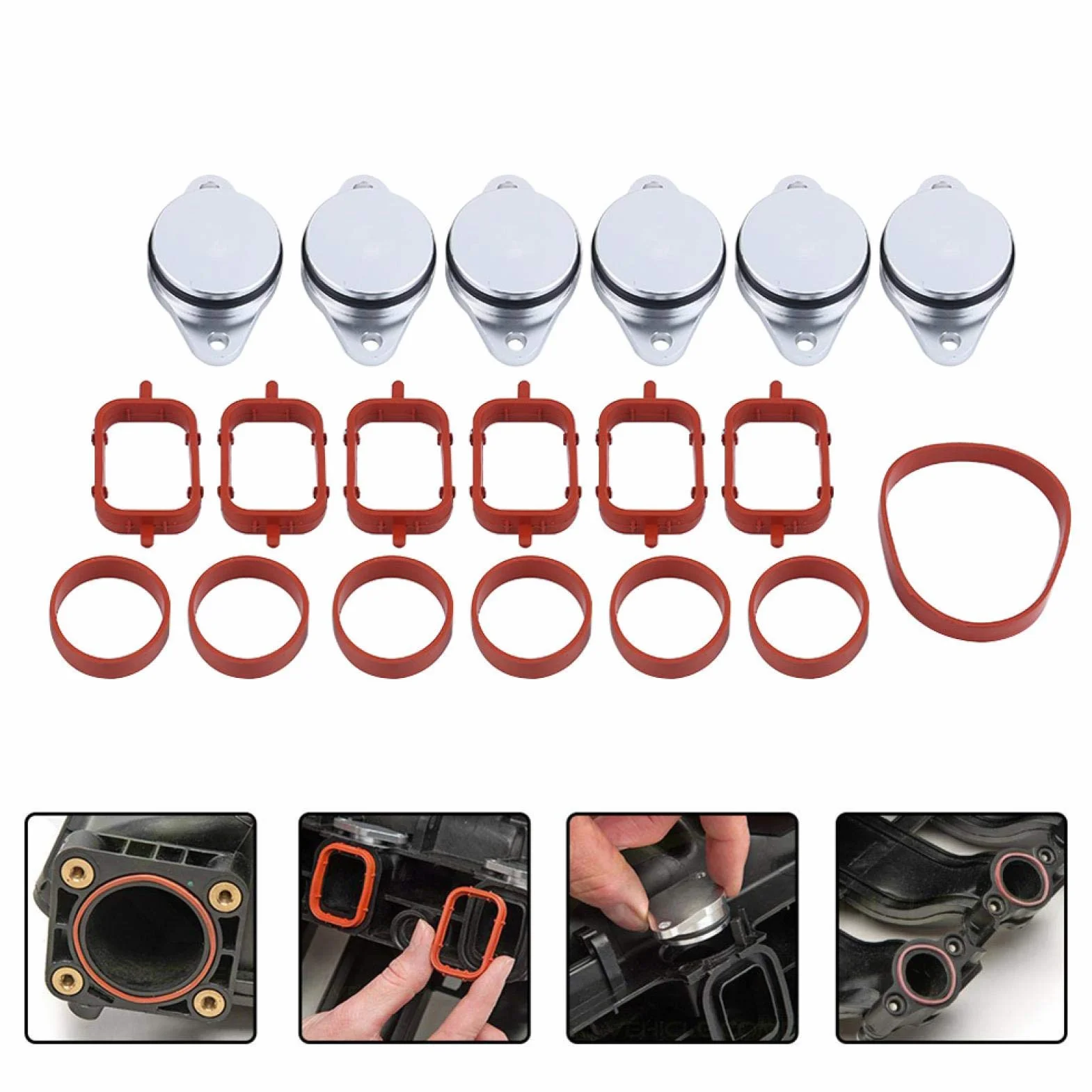 535D Swirl Flap Delete - Adatto Per Auto Repair Swirl Flap Bung 6X 33Mm Swirl Flap Blanks Bungs Intake Gaskets Kit Per 320D 330D 520D 525D 530D 730D