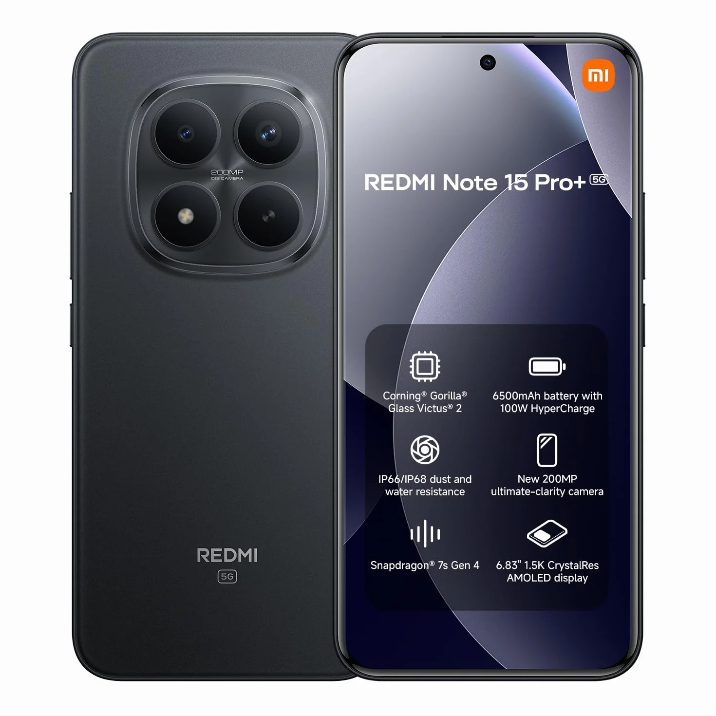 Redmi Note 15 Pro+ 5G 8+256 Black (No power adapter included)