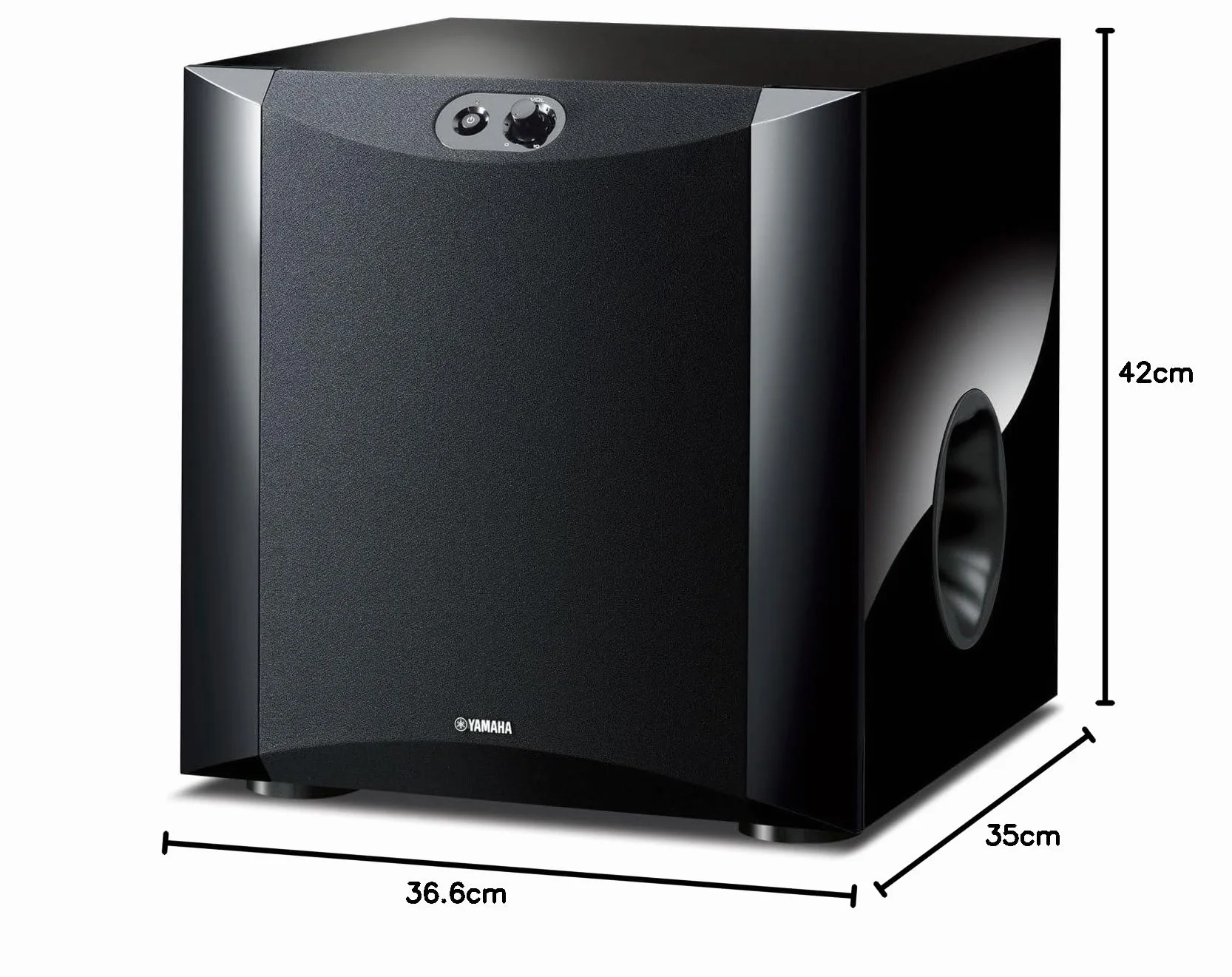 Yamaha NS-SW300 Subwoofer Advanced YST II Twisted Flare Port Piano Black