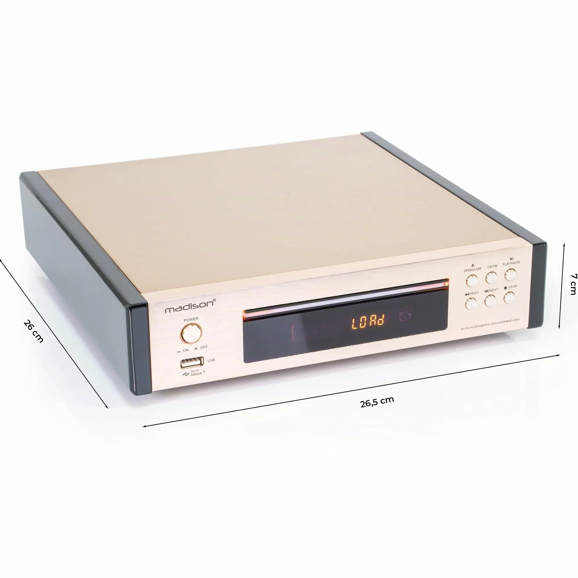 MAD-CD10 - MADISON - Lettore CD e sintonizzatore FM con USB e telecomando - Oro rosa spazzolato