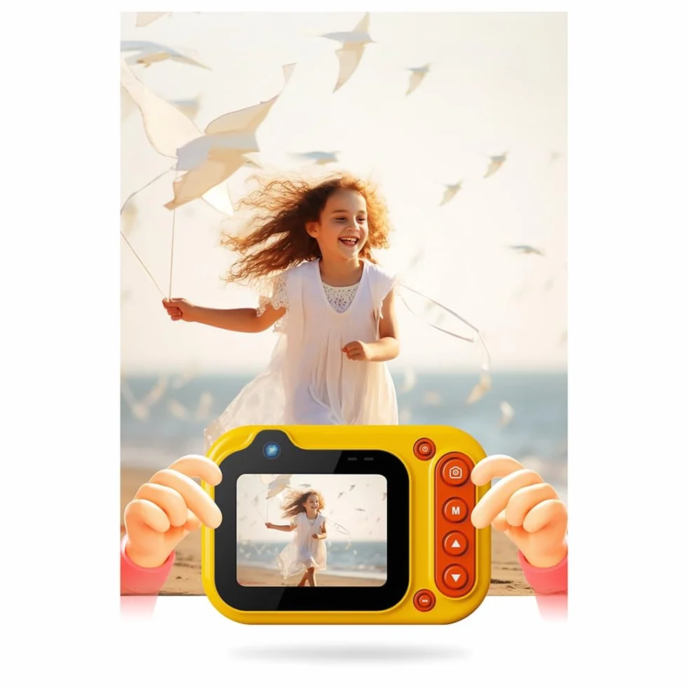 Fotocamera impermeabile per bambini, fotocamera subacquea, 3 metri, impermeabile prima e dopo, doppia fotocamera per nuotare all'aperto, blu