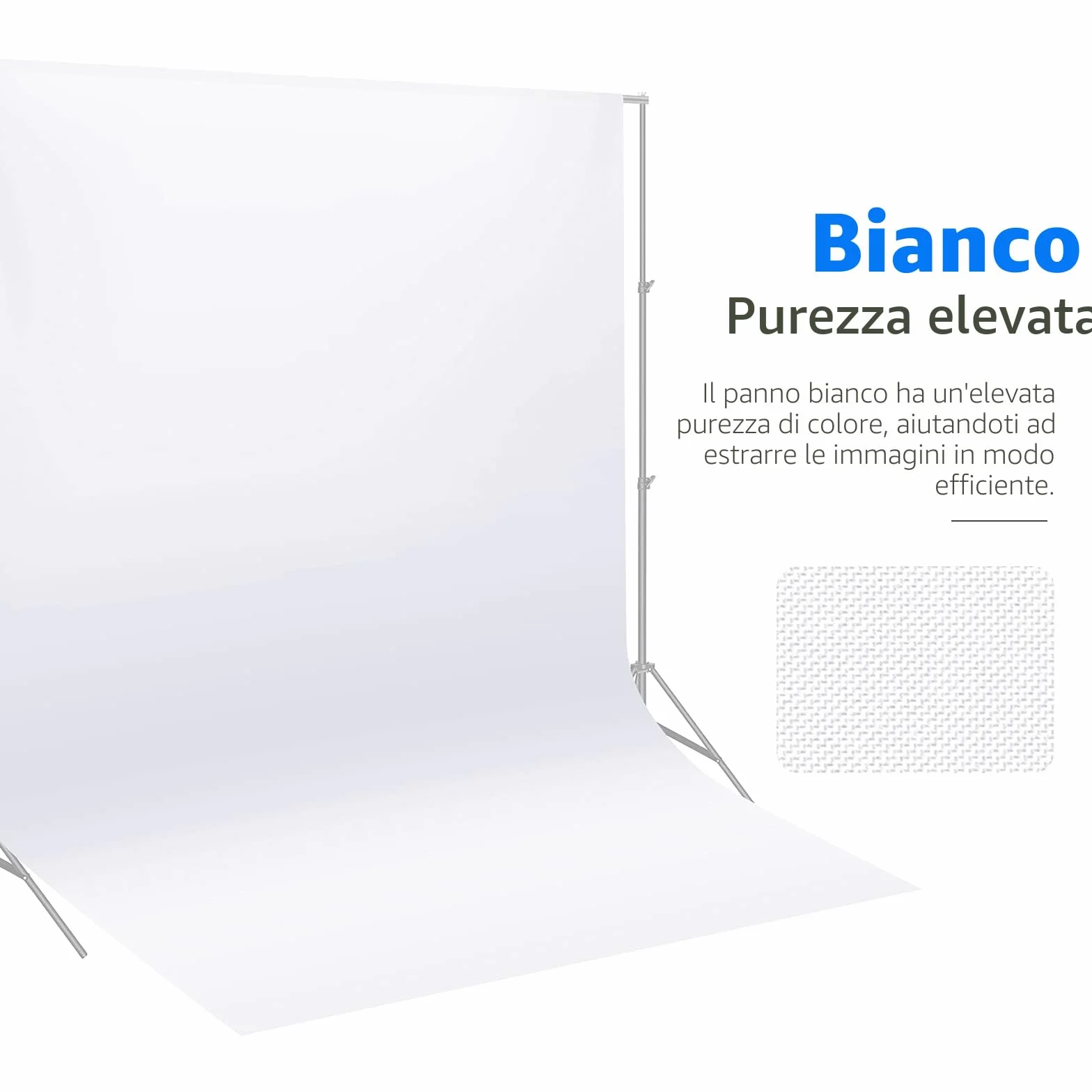 NEEWER Fondale Pieghevole per Studio Fotografico 1,8x2,8 metri in Puro Poliestere al 100% per Fotografia, Video e Televisione (Solo Sfondo) - Bianco