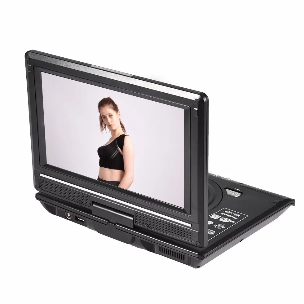 Socobeta Lettore Video Dvd Girevole LCD Portatile da 9 Pollici Widescreen Radio Gioco SD USB AV CD VCD(Spina UE)