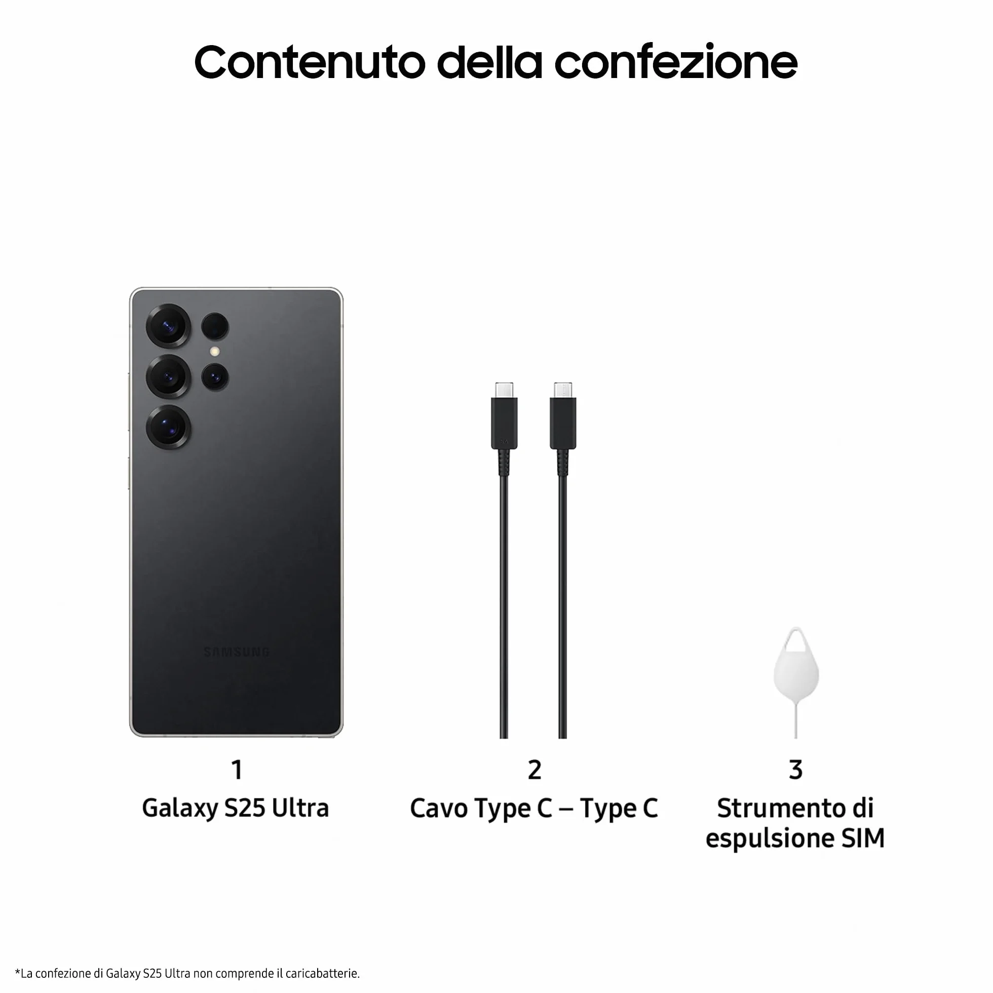 Samsung Galaxy S25 Ultra Smartphone AI, 3 anni di Garanzia del produttore, Display 6.9'' QHD+ Dynamic AMOLED 2X, Fotocamera 200MP, RAM 12GB, 256GB, 5.000 mAh, Titanium Black [Versione italiana]