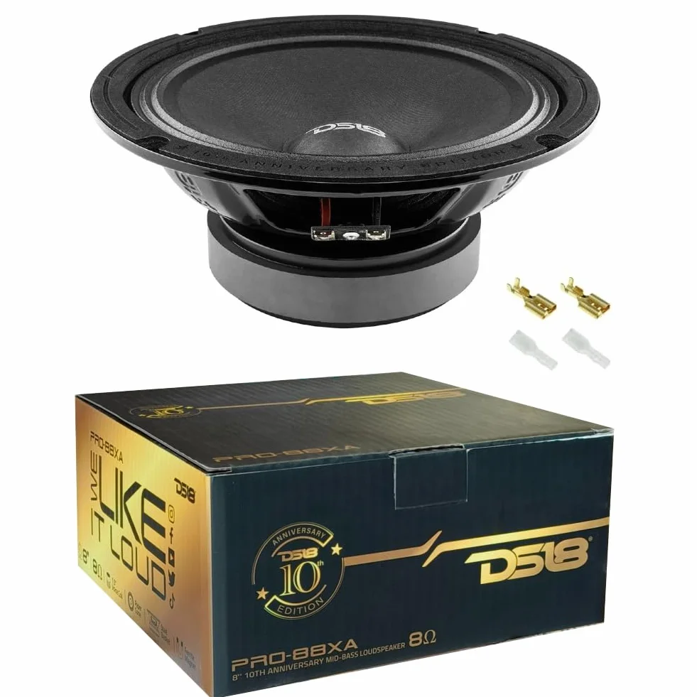 KIT SET PER DS 18 PRO-88XA altoparlante medio basso, edizione 10° anniversario, da 20 cm 200 mm 8", 275 watt rms 550 watt max, 8 ohm, 97,8 db, per casa, 1 pezzo + faston di montaggio