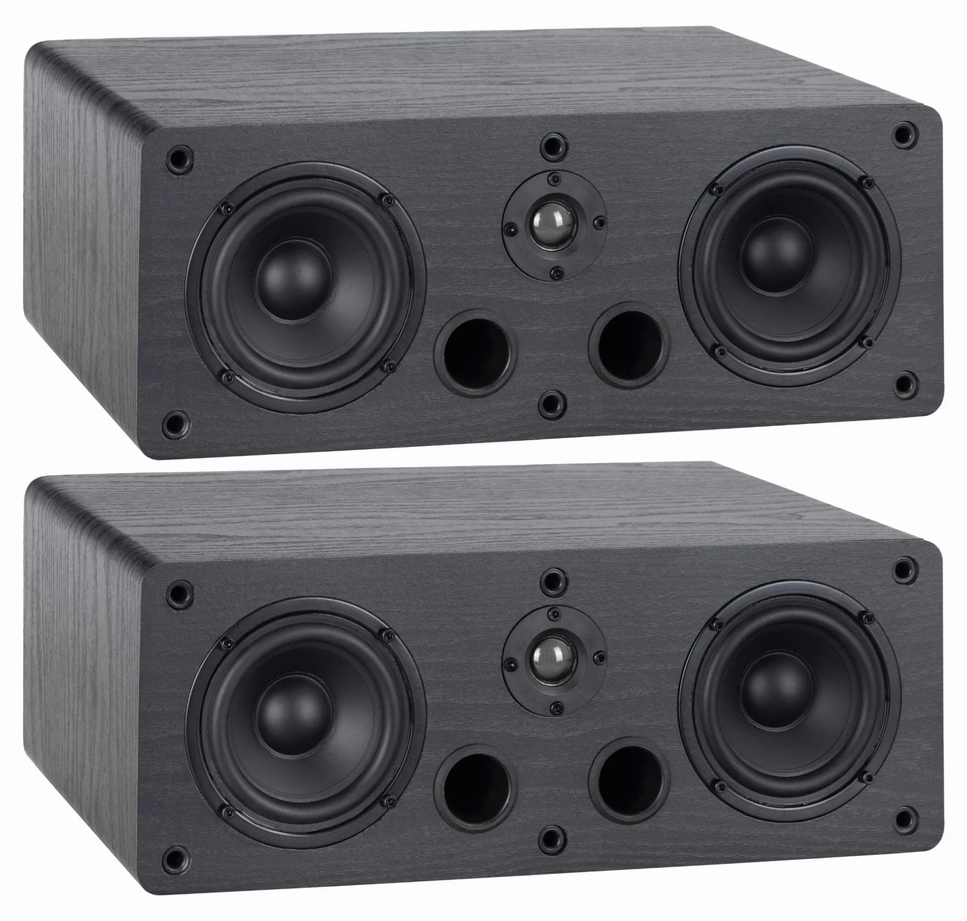 McGrey CS-440 BK Set Diffusori da Scaffale - Coppia Satelliti HiFi Multifunzionali per Sistema Surround, Musica e Home Cinema - Diffusori Center Full-Range a 2 Vie con 40W RMS - Nero