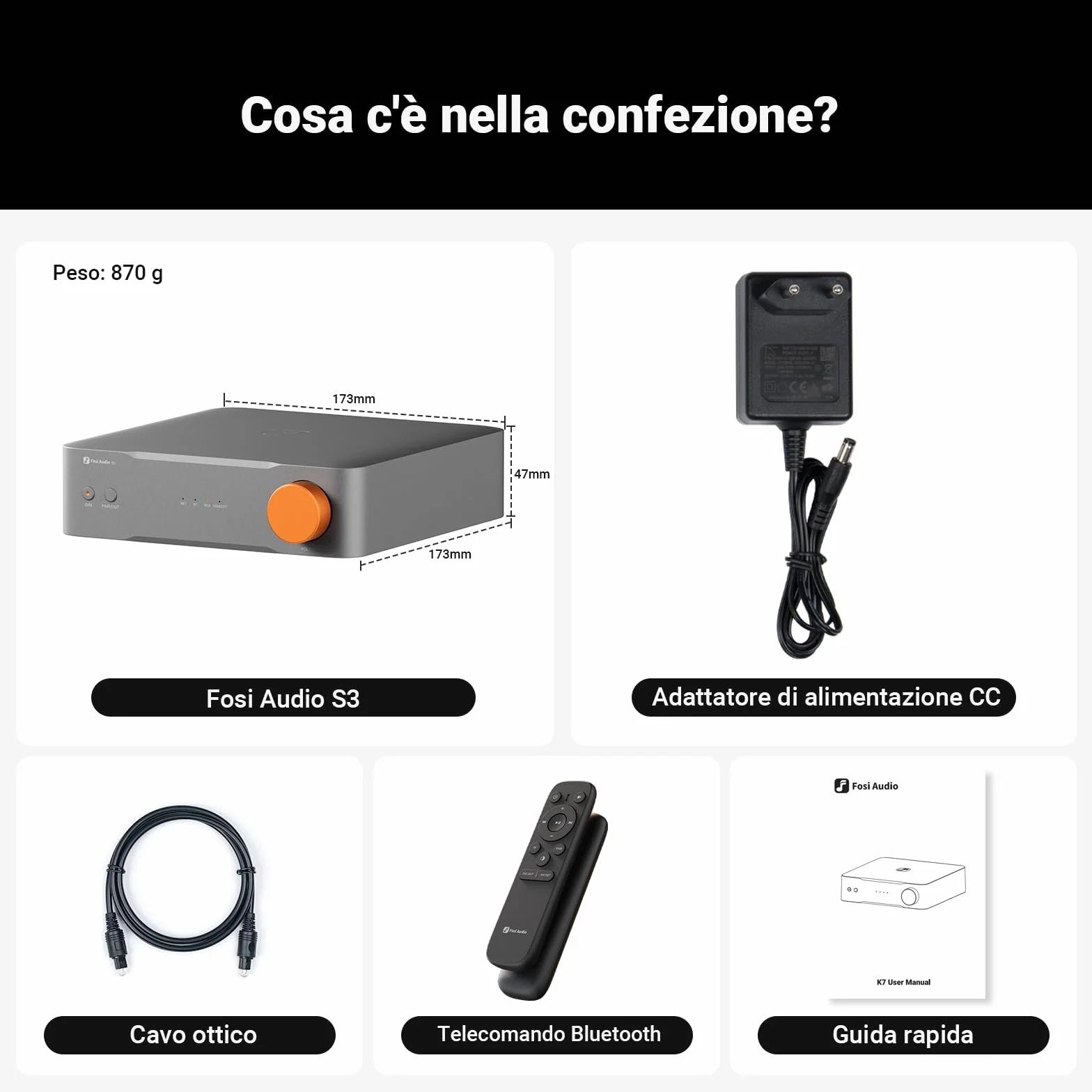 Fosi Audio S3 HiFi Music Streamer DAC Preamplificatore, Wi-Fi 6 Bluetooth 5.3, XLR bilanciato, HDMI eARC, AirPlay 2