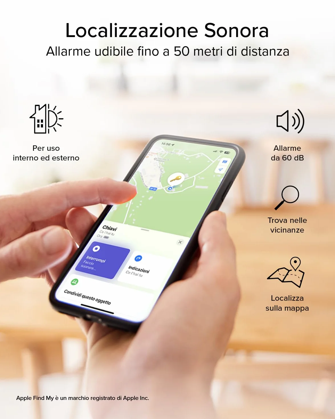 SBS Track My Dot Kit 4 Smart Tag Localizzatori Compatibili Apple Find My Google Find Hub Nero