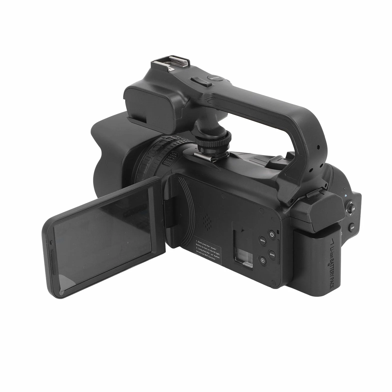 Dpofirs Videocamera 4K UHD, Videocamera WiFi 64MP con Zoom Digitale 18X con Touch Screen da 4 Pollici, Videocamera per Portatile NightVision con Luce di Riempimento Webcam per