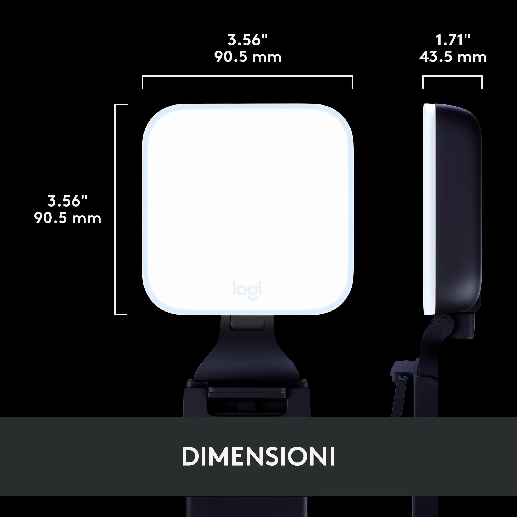 Logitech for Creators Litra Glow Luce LED Streaming Premium - Illuminazione per Computer per Videoconferenze, Riunioni Zoom, con Supporto Regolabile e Controllo da App per PC/Mac - Grafite