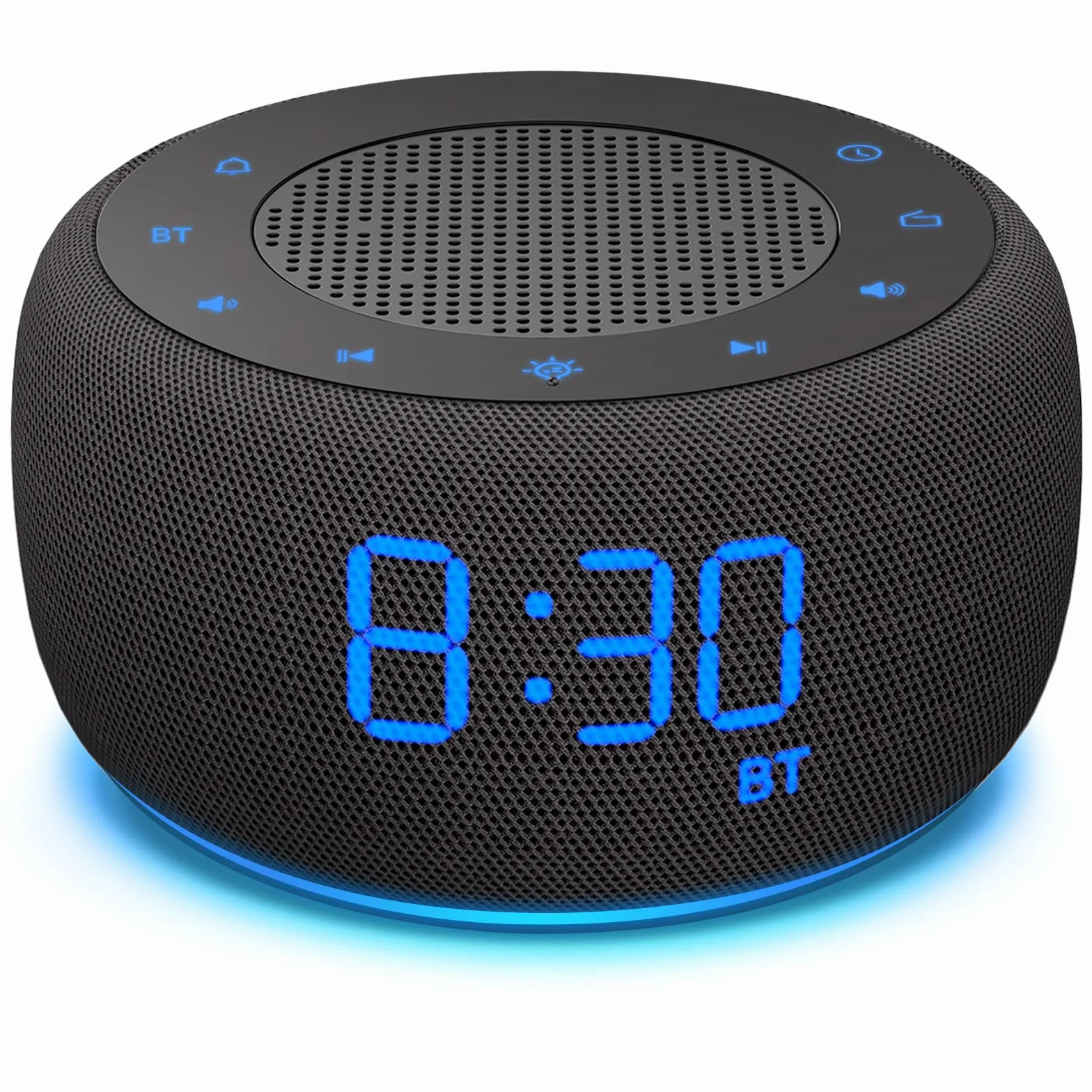 DOUMOSH Radiosveglia con Bluetooth, sveglia digitale con display dimmerabile 0-100%, luce notturna colorata per camera da letto
