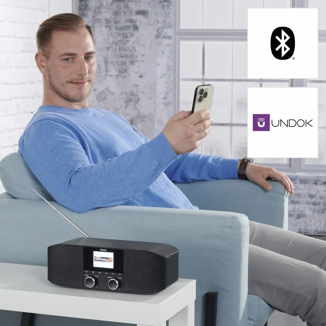 Hama Radio Internet WLAN DAB+ Bluetooth Sveglia Aux 3,5 mm FM Nero