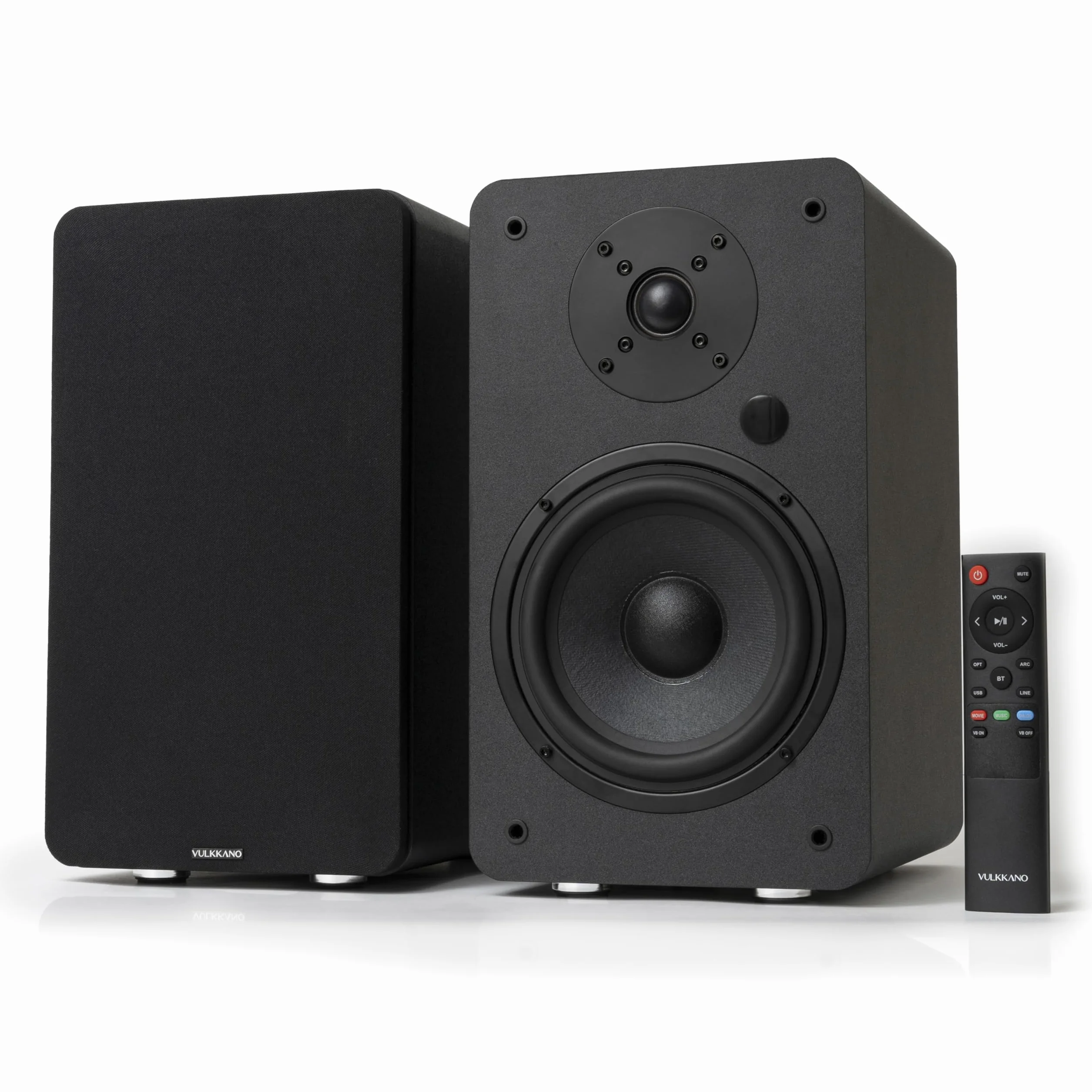 VULKKANO A6 ARC Cassa Amplificata con Woofer da 6,5", Bluetooth 5.0, HDMI ARC, Optica, RCA, USB, con Uscita Subwoofer, Casse Monitor HiFi per Home Cinema, Colore Nero