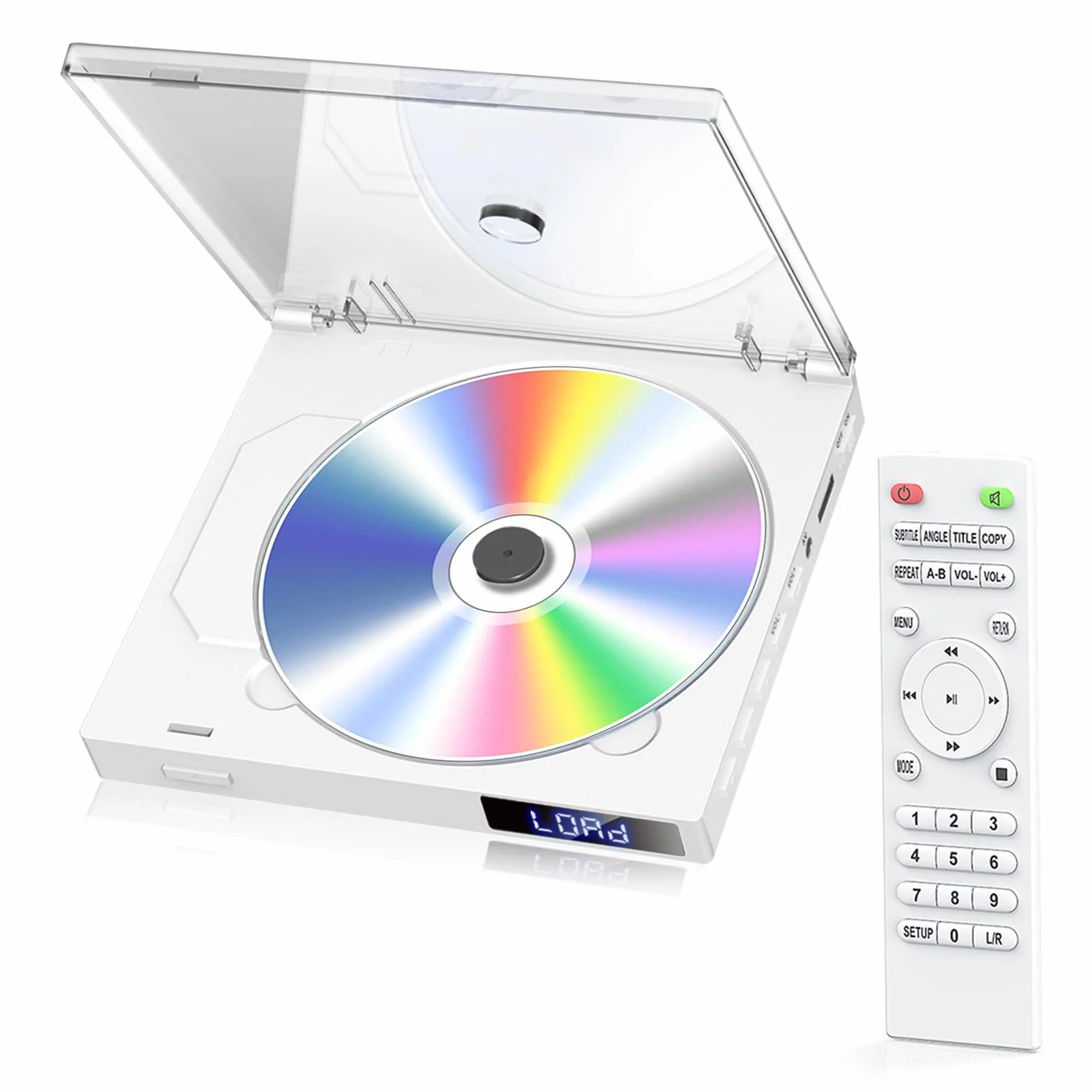 Mini Lettore DVD Bianco per la Casa, Lettore DVD HDMI per TV, 1080p Full HD, Region Free, Memory Playerback, Lettori DVDs USB, Telecomando, cavo HDMI/RCA Incluso