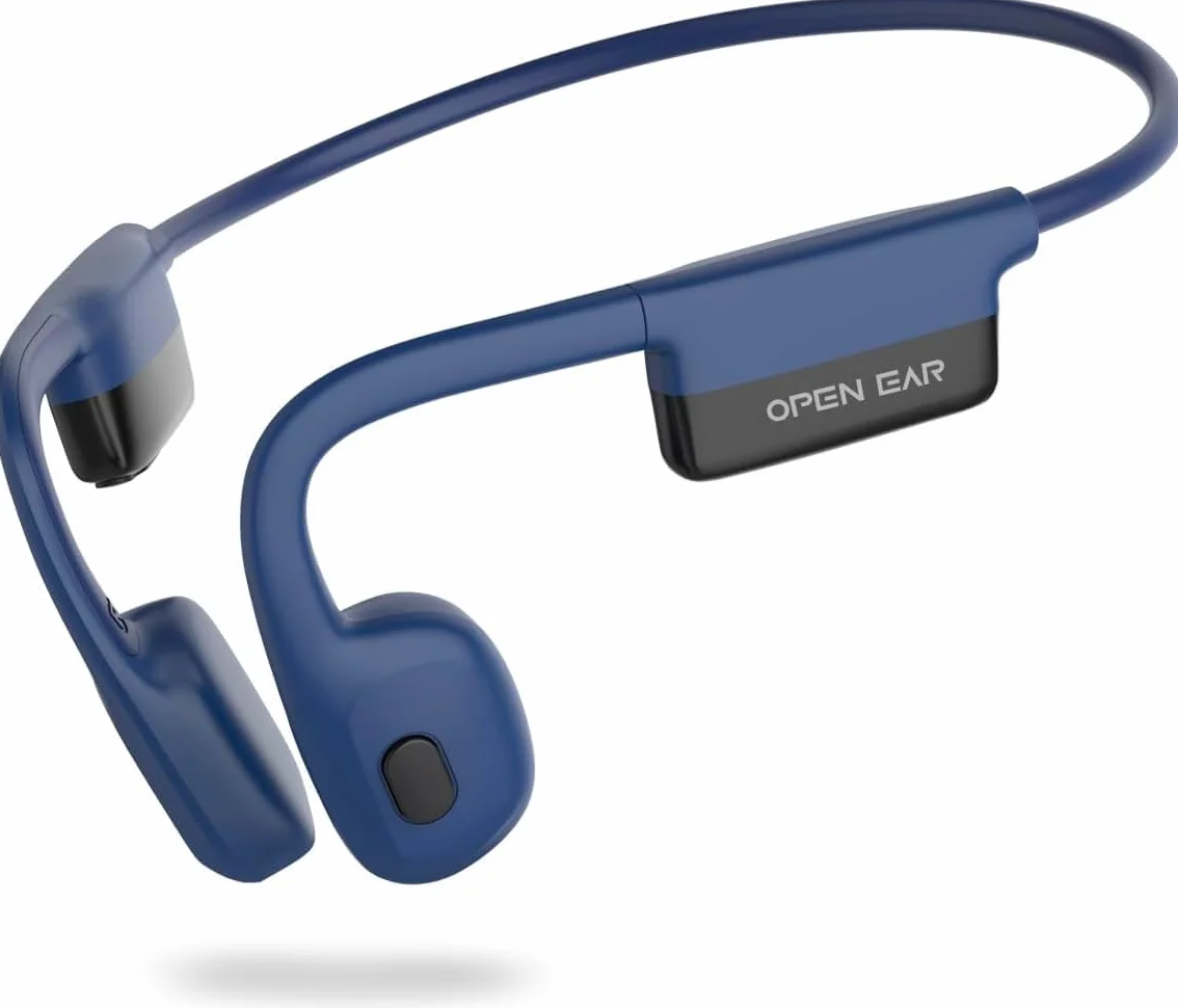 SANOTO Cuffie Conduzione Ossea Bluetooth 5.3, Cuffie a Conduzione Osseas Aperto Con 8 H Di Autonomia, Auricolari Conduzion Ossea Con Doppio Mic, Cuffia Osseas Conduzione Impermeabili IPX6, Per Jogging