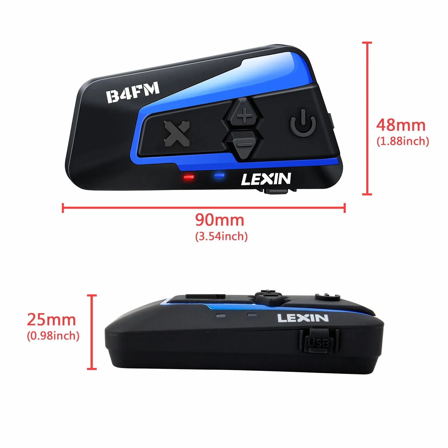 LEXIN B4FM Interfono Moto Casco Bluetooth Auricolare Sistema Comunicazione Riduzione del Rumore Fino a 10 Motociclisti IP67