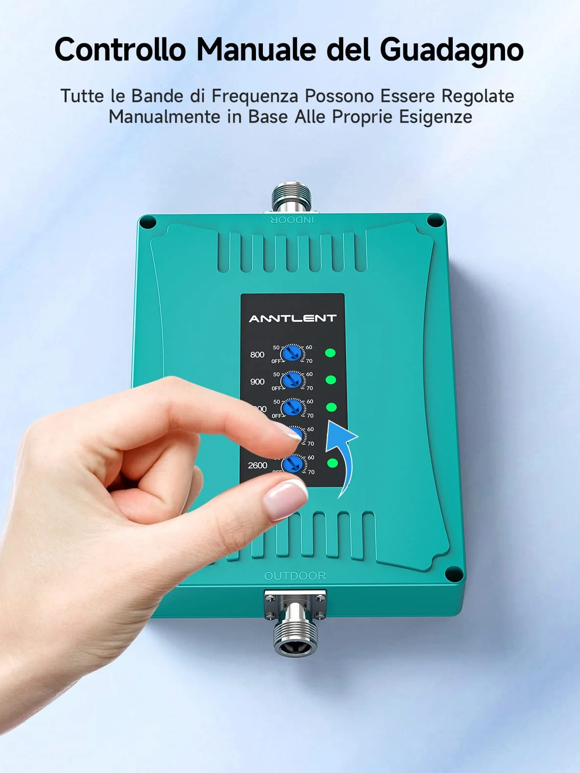 ANNTLENT Ripetitore 4G 3G 2G Amplificatore Segnale Cellulare Mobile Ripetitore Segnale GSM/LTE/DCS/WCDMA, Bande 1/3/7/8/20, Per Urbano/Rurale/Seminterrato/Casa ecc, Supporta Tutti Gli Operatori