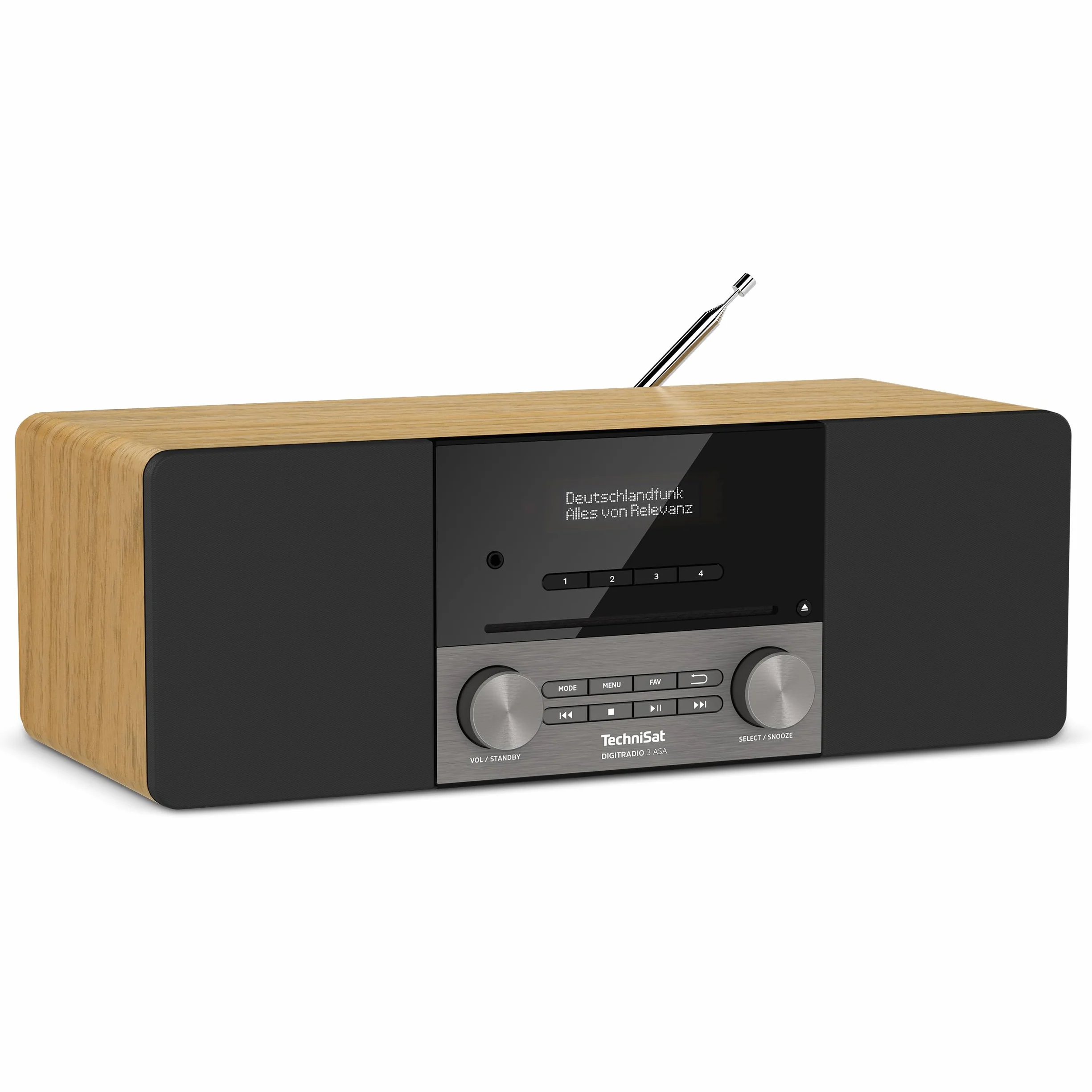 TechniSat DIGITRADIO 3 ASA Stereo DAB+ Impianto compatto con allarme automatico di sicurezza FM lettore CD Bluetooth USB AUX-In radiosveglia 20 W