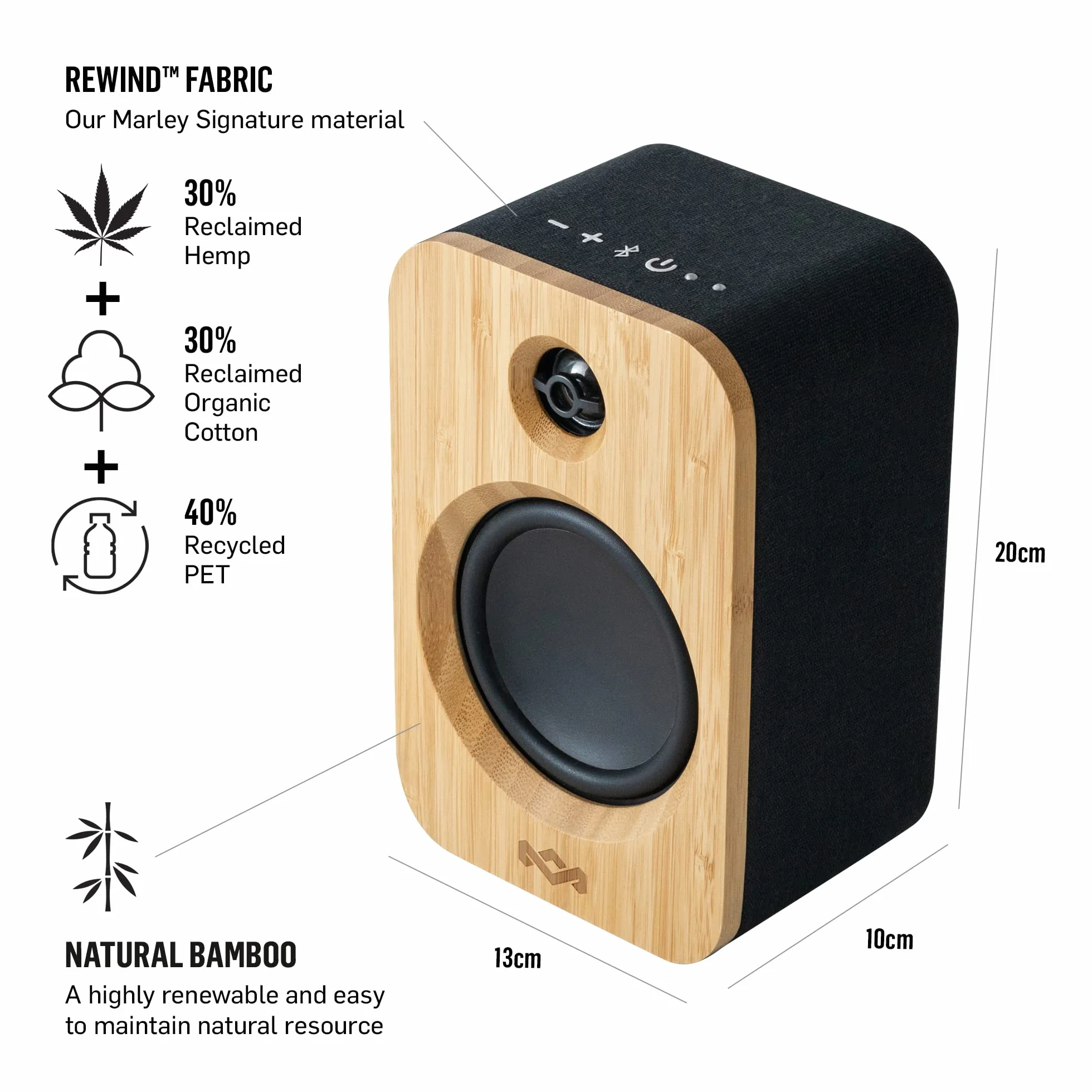 Marley Casse House of Get Together Duo da Libreria - Casse Bluetooth con Ingresso AUX, Compatibili con Giradischi e Vinili - Altoparlanti Libreria Attivi ad Alta Definizione, Design Sostenibile