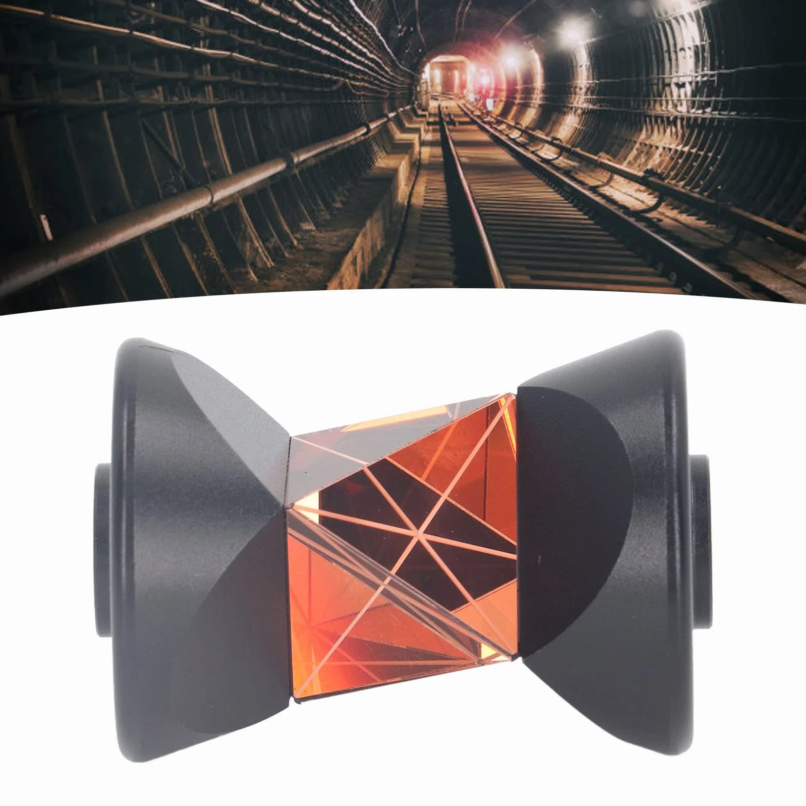 Garosa Mini Prisma 360° in Vetro Ottico K9, Diametro 25,4 mm, Costante +23,1 mm, per Stazione Totale Tunnel Ferroviario