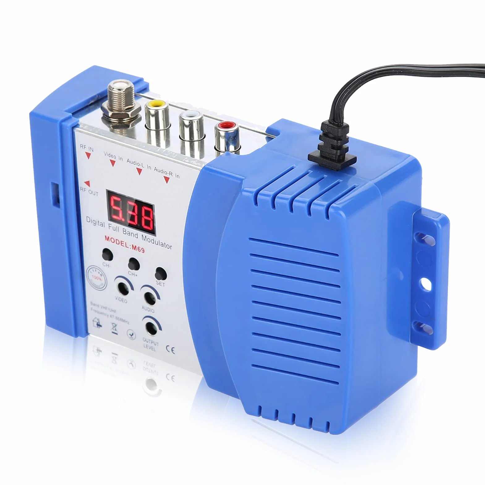 Modulatore RF AV Digitale da AV a RF Supporto VHF/UHF per Ricevitori Satellitari