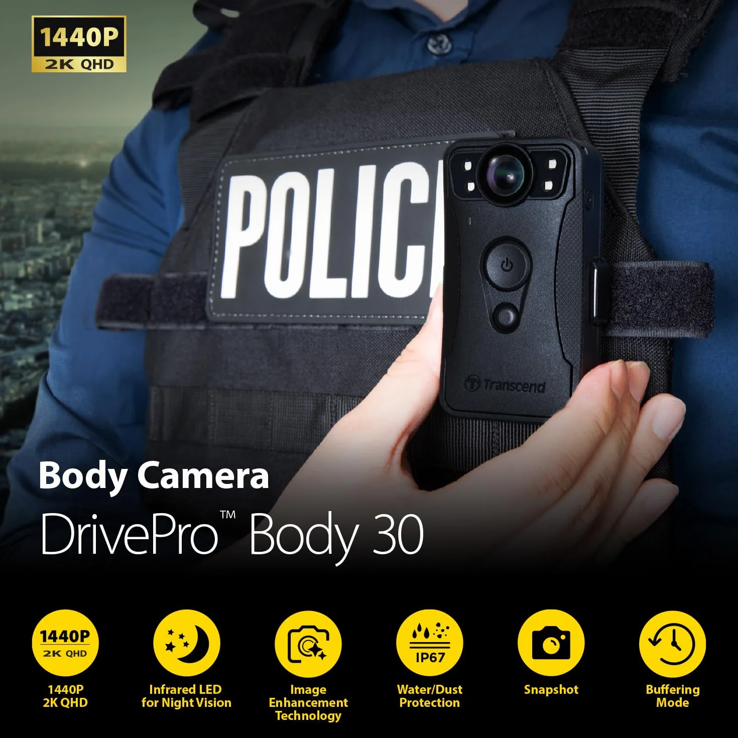 Transcend Drivepro BODY 30 Videocamera