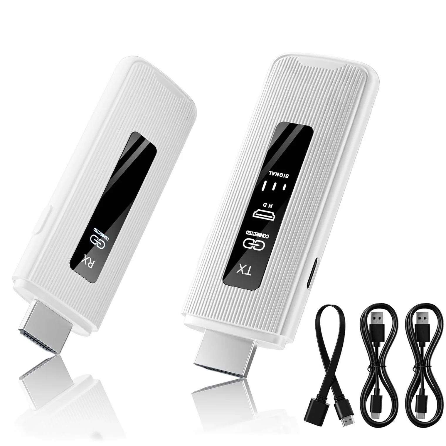 ICZI HDMI Wireless Trasmettitore e Ricevitore HDMI Senza Fili Doppia Banda 2.4/5GHz 164FT/50M con LED per Streaming Video Audio File da Laptop, PC a HDTV, Proiettore, Monitor