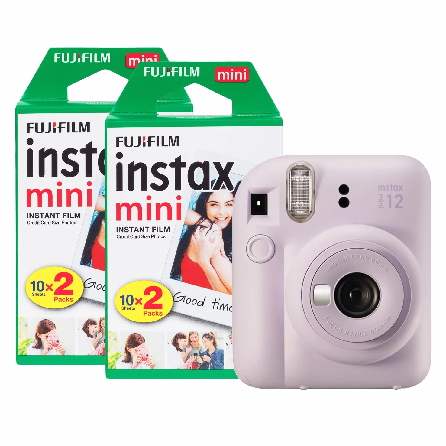 Fujifilm Instax Mini 12 - Fotocamera istantanea con confezione da 40 pellicole, colore: lilla