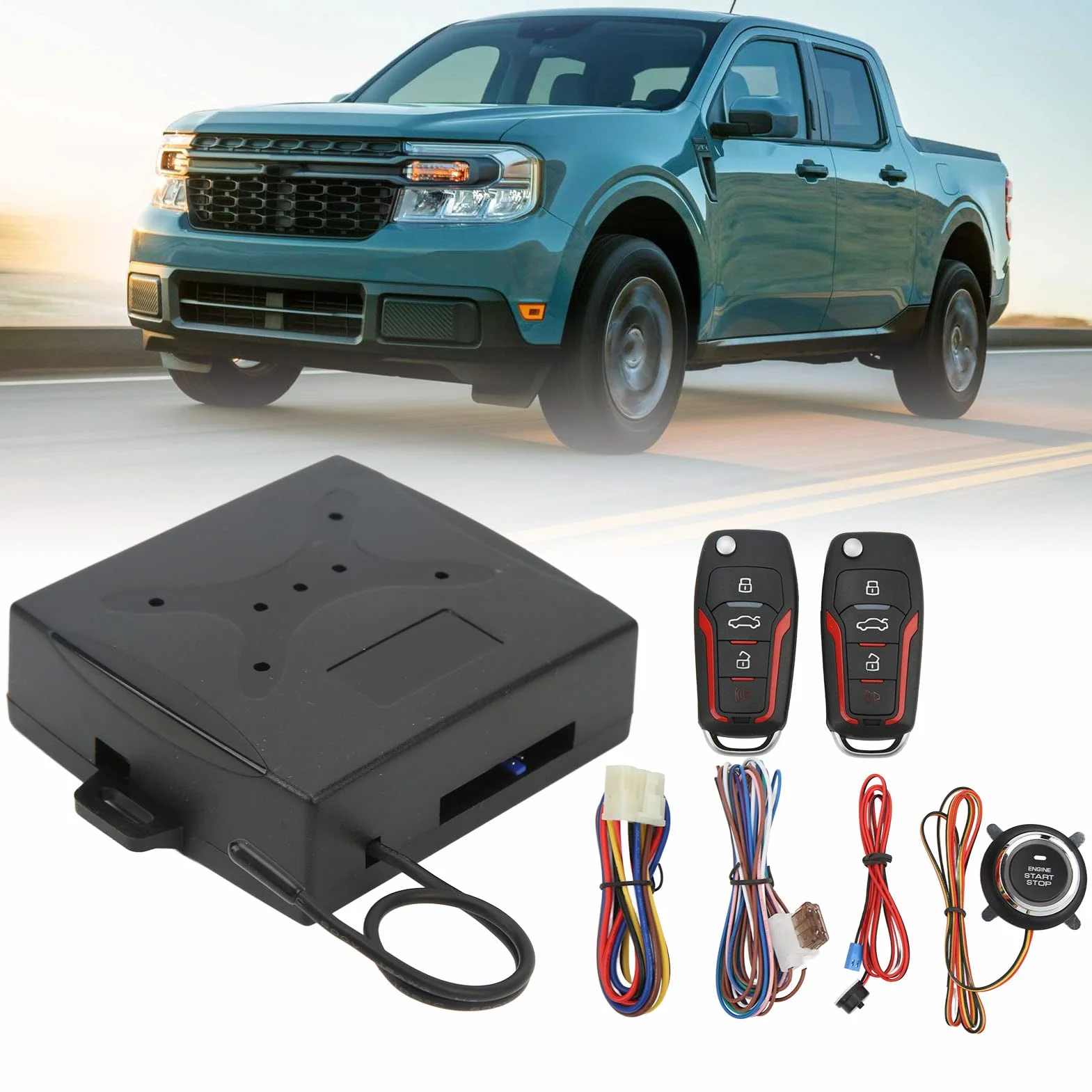 Kit per Auto con Ingresso Senza Chiave Sistema di Accesso Senza Chiave per Auto Antifurto 12V Sistema di Blocco Remoto con Avvio con Un Pulsante Universale per Automobili