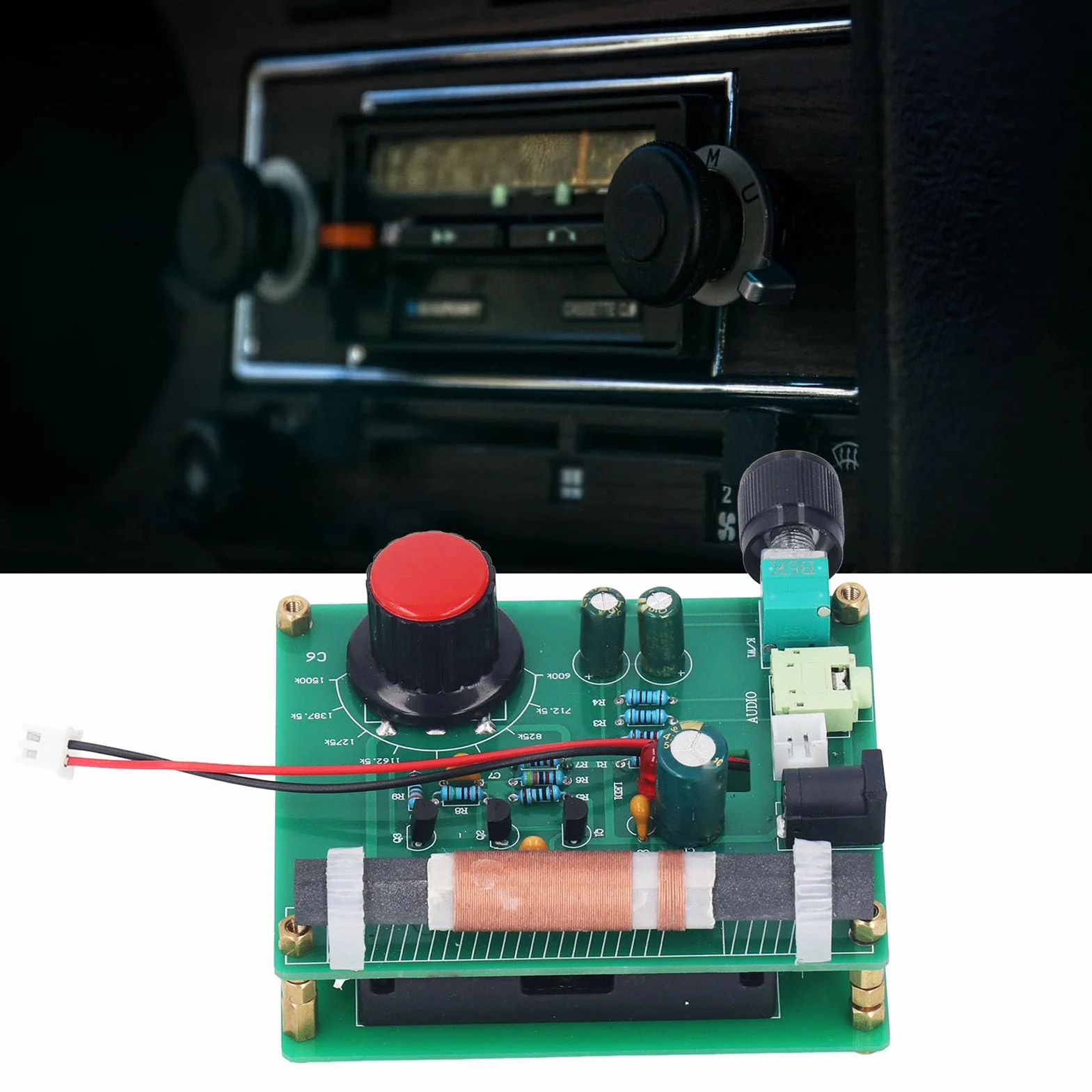 Kit Trasmettitore AM 20-500 MW Antenna 2-5 M Regolabile 530-1600kHz 3,5mm Input Suono