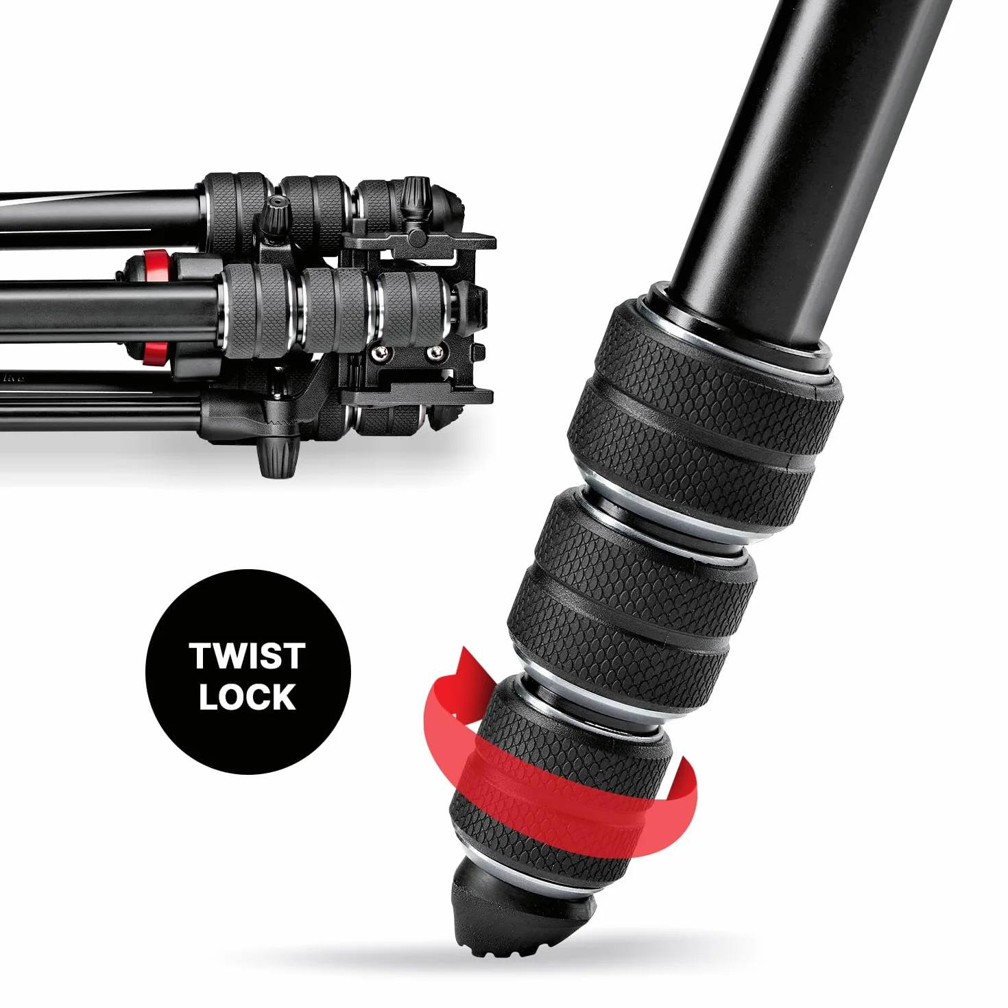 Manfrotto Befree Live Twist, Treppiede Video da Viaggio in Alluminio con Chiusure Twist, Treppiede per Fotocamera Mirrorless, Reflex, Videocamera, Accessori Fotografici e Video