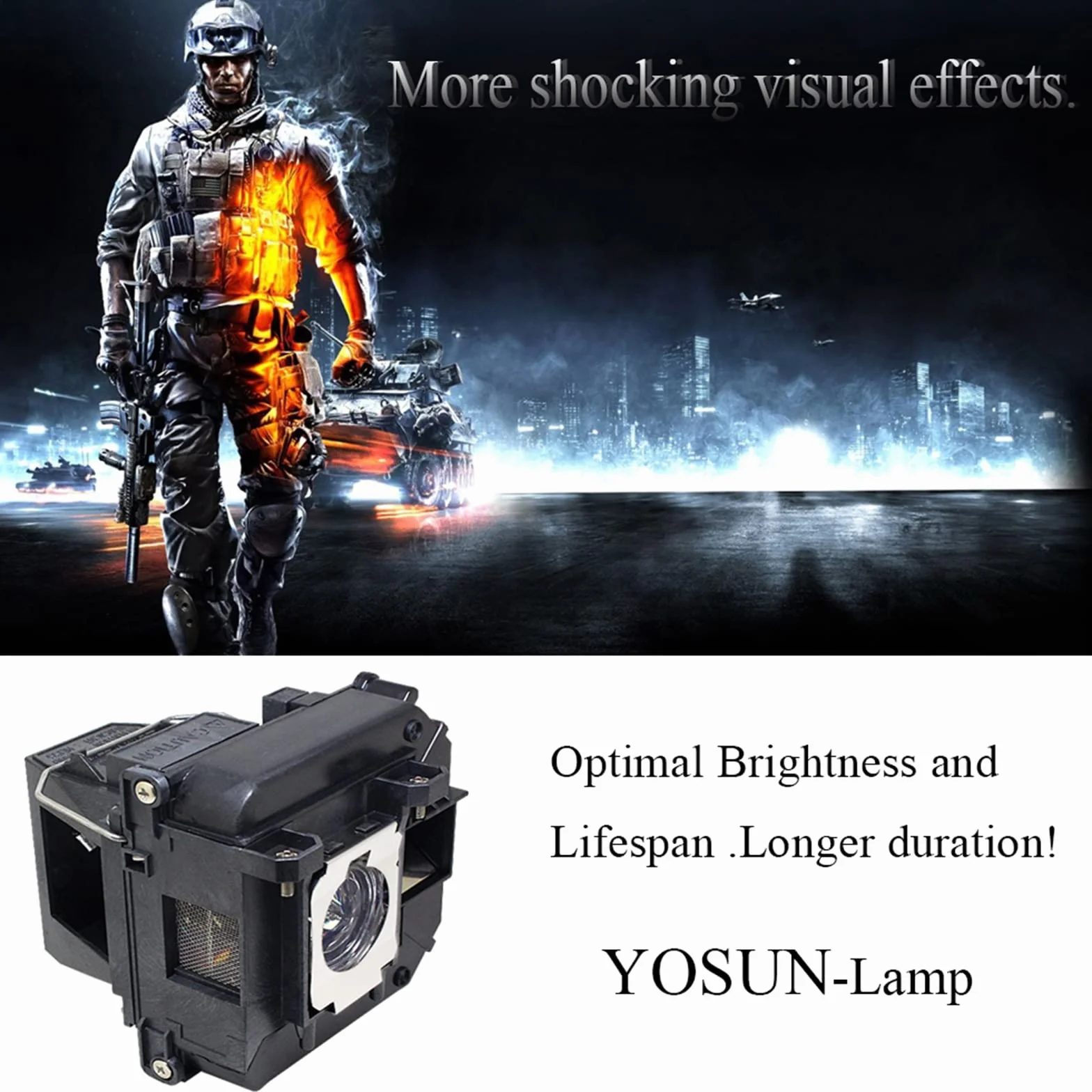 YOSUN Lampada del proiettore per Epson Elplp68 v13h010l68 eh-tw5900 eh-tw5910 eh-tw6000 eh-tw6000w eh-tw6100 eh-tw6100w eh-tw6515c eh-tw5800c eh-tw6500c Lampada del proiettore