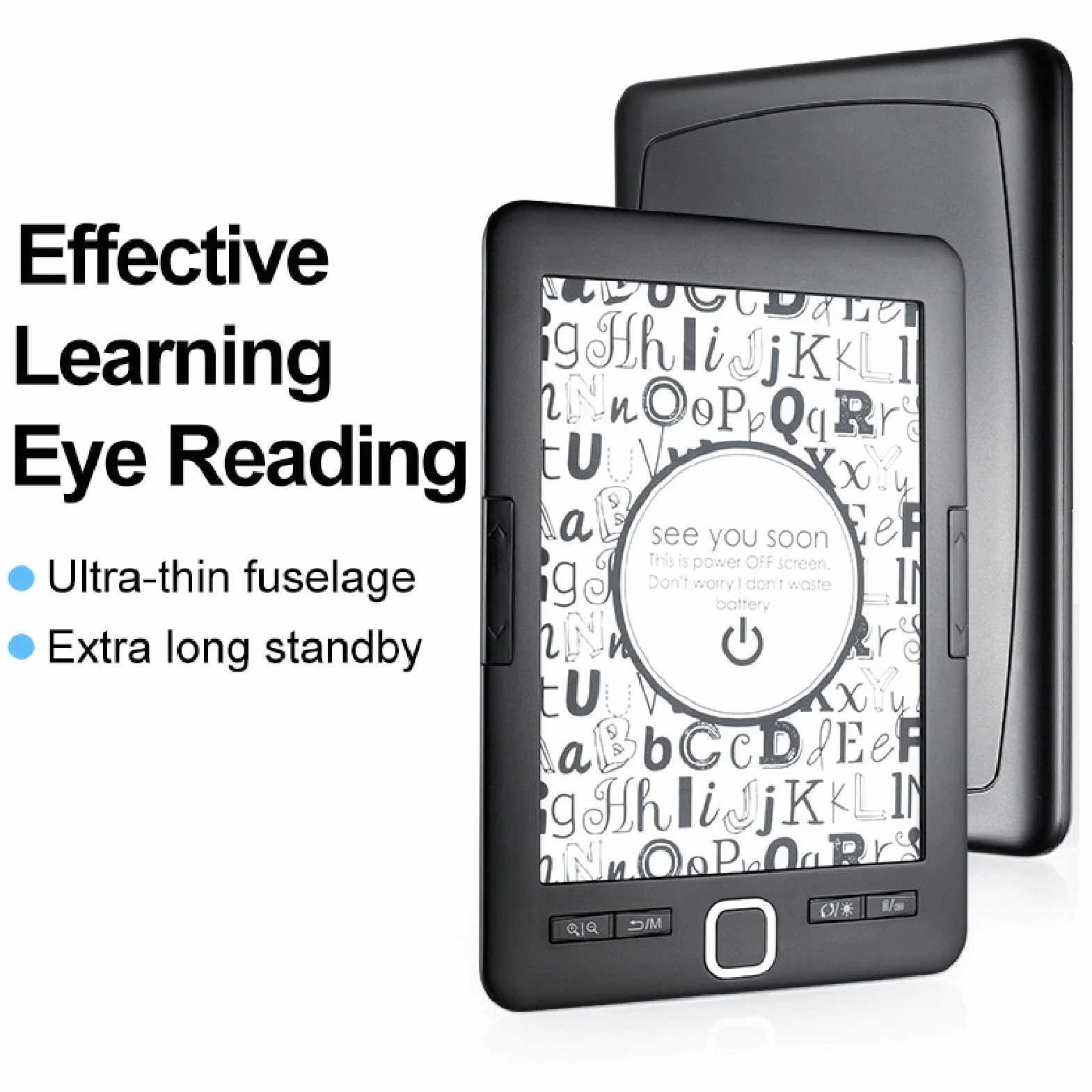 E Reader, Schermo di Inchiostro HD da 6 Pollici E Reader Libro con Spazio di Archiviazione da 8 GB, Supporta più Formati di Immagini di Testo, Antidicale E Lettore E per gli
