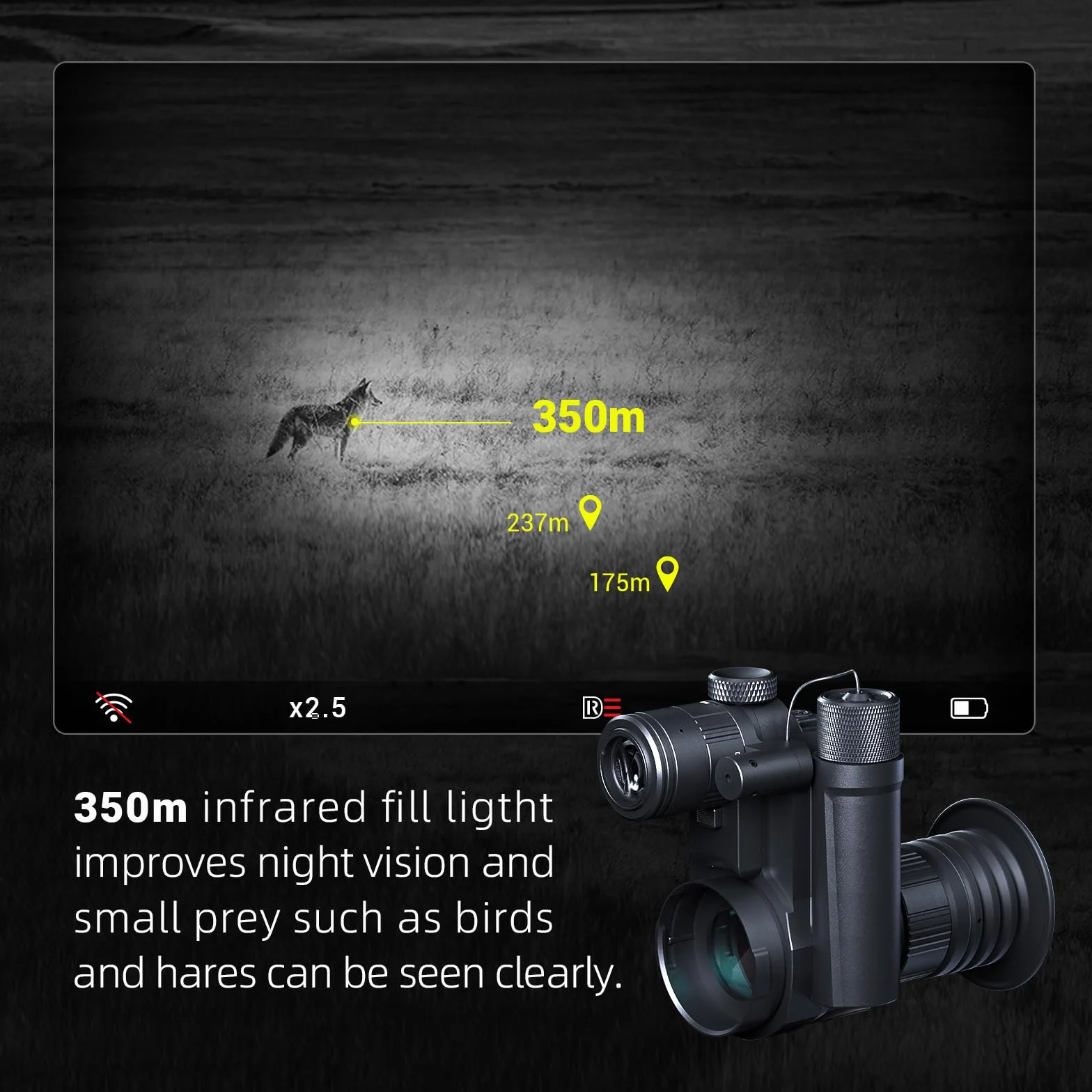 PARD Night Vision, Night Vision 100% Darkness, Monocoli a infrarossi da viaggio per caccia e sorveglianza, registrazione di immagini e riproduzione video, IR 850nm 940nm, NV007S