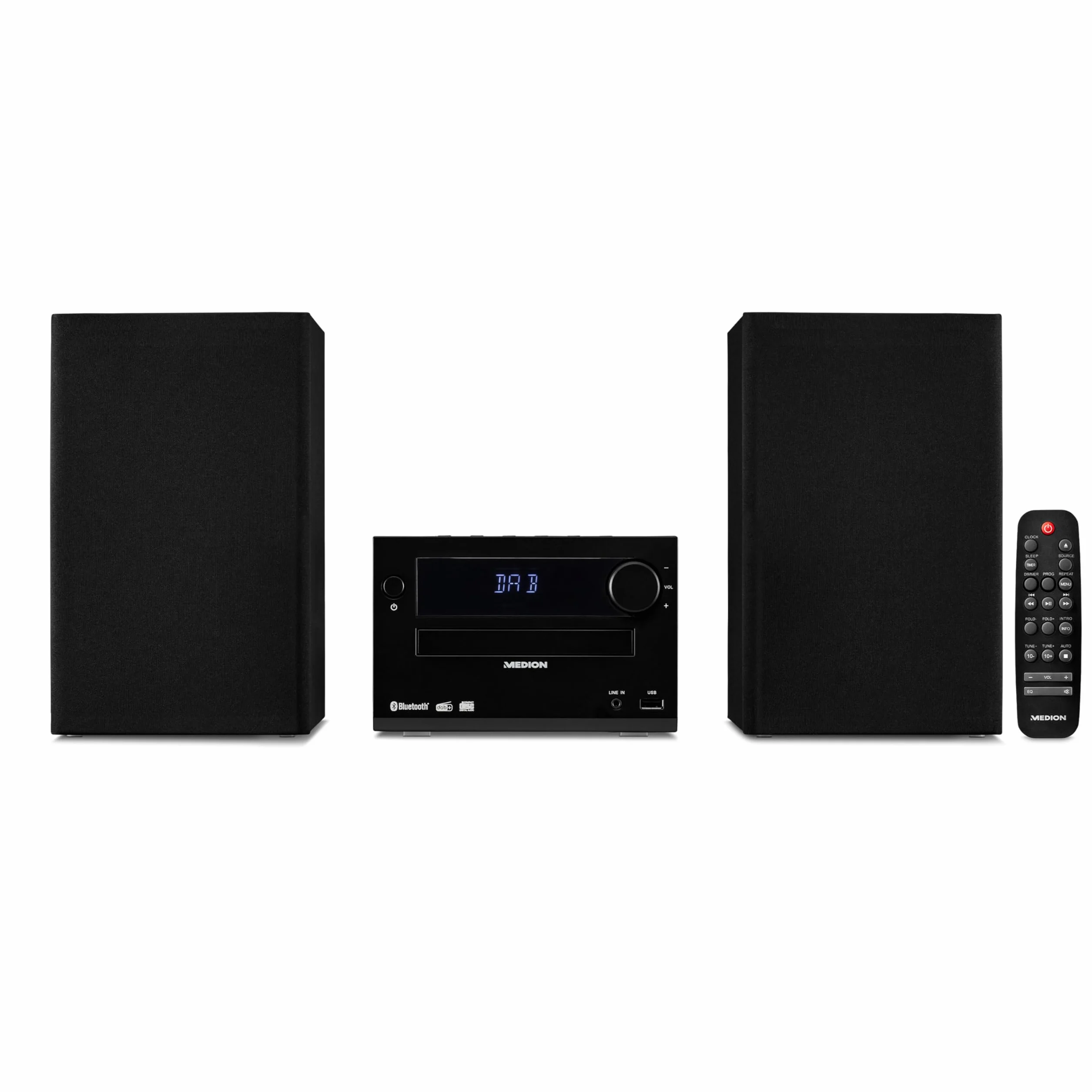 MEDION Sistema audio micro E64482 DAB+ CD Radio FM PLL Bluetooth MP3 AUX USB nero