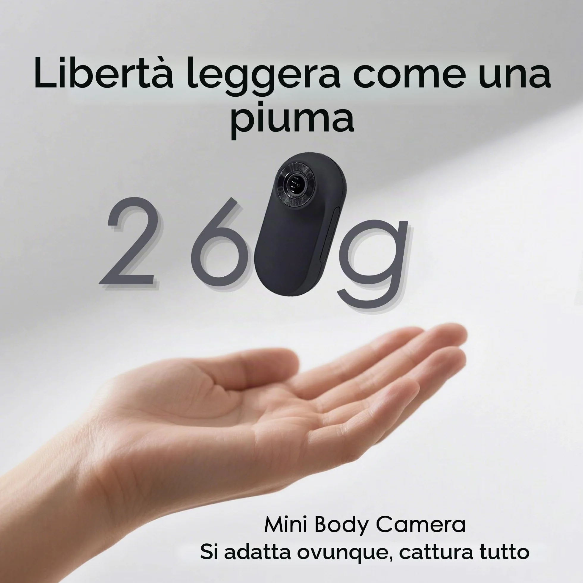 Body Cam, Action Cam Compatta con Microfono, POV Camera 32GB Incluse, Bodycam Fissaggio Magnetico, per Casco Moto, Bici, Sport Estremi e Vlogging (Nero)