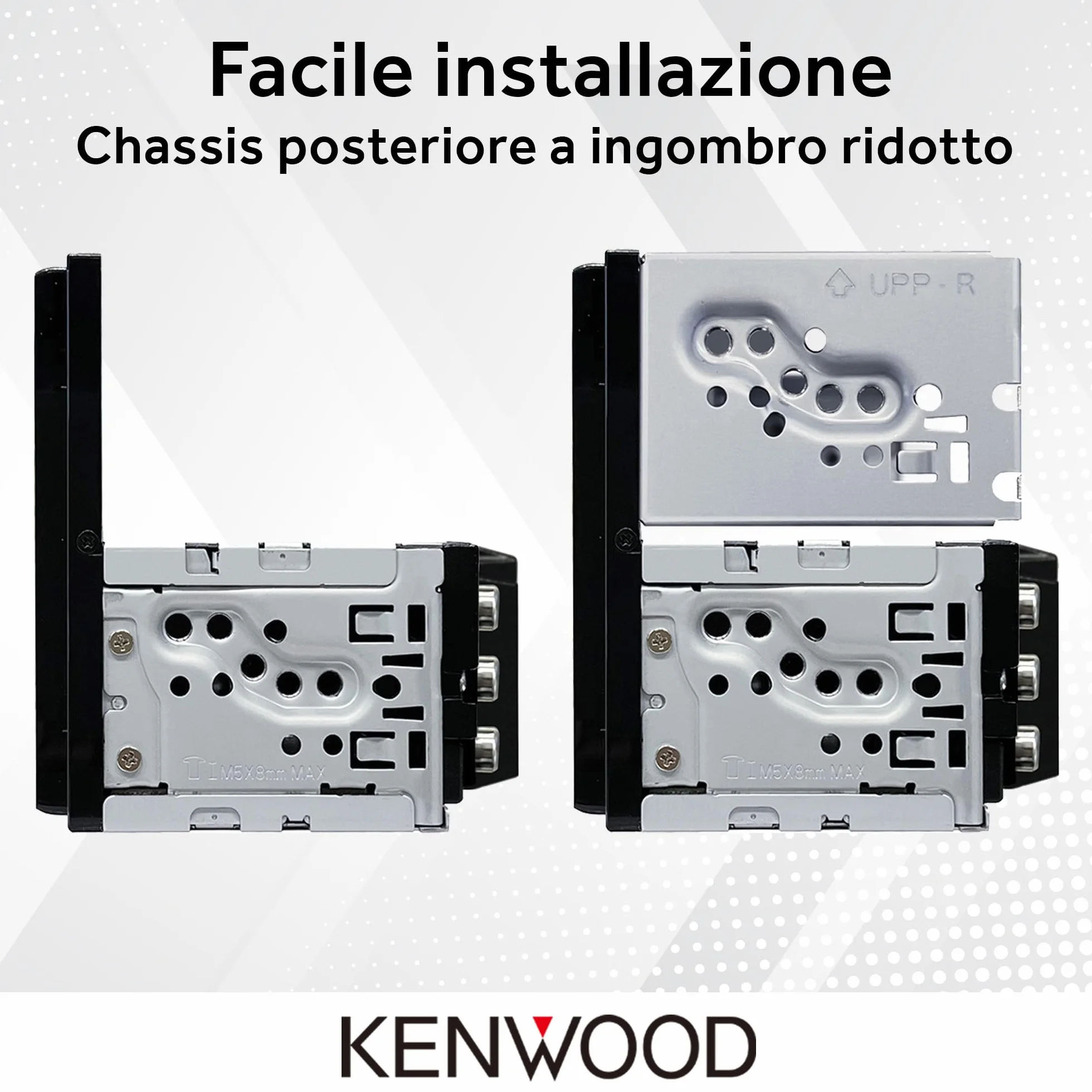 KENWOOD DMX6523DABS AV Mechless 6,8" WSVGA, DAB+, CarPlay/Android Auto wireless/cavo, Wireless Mirroring 2-Way, Bluetooth, Ingresso retrocamera – Nero
