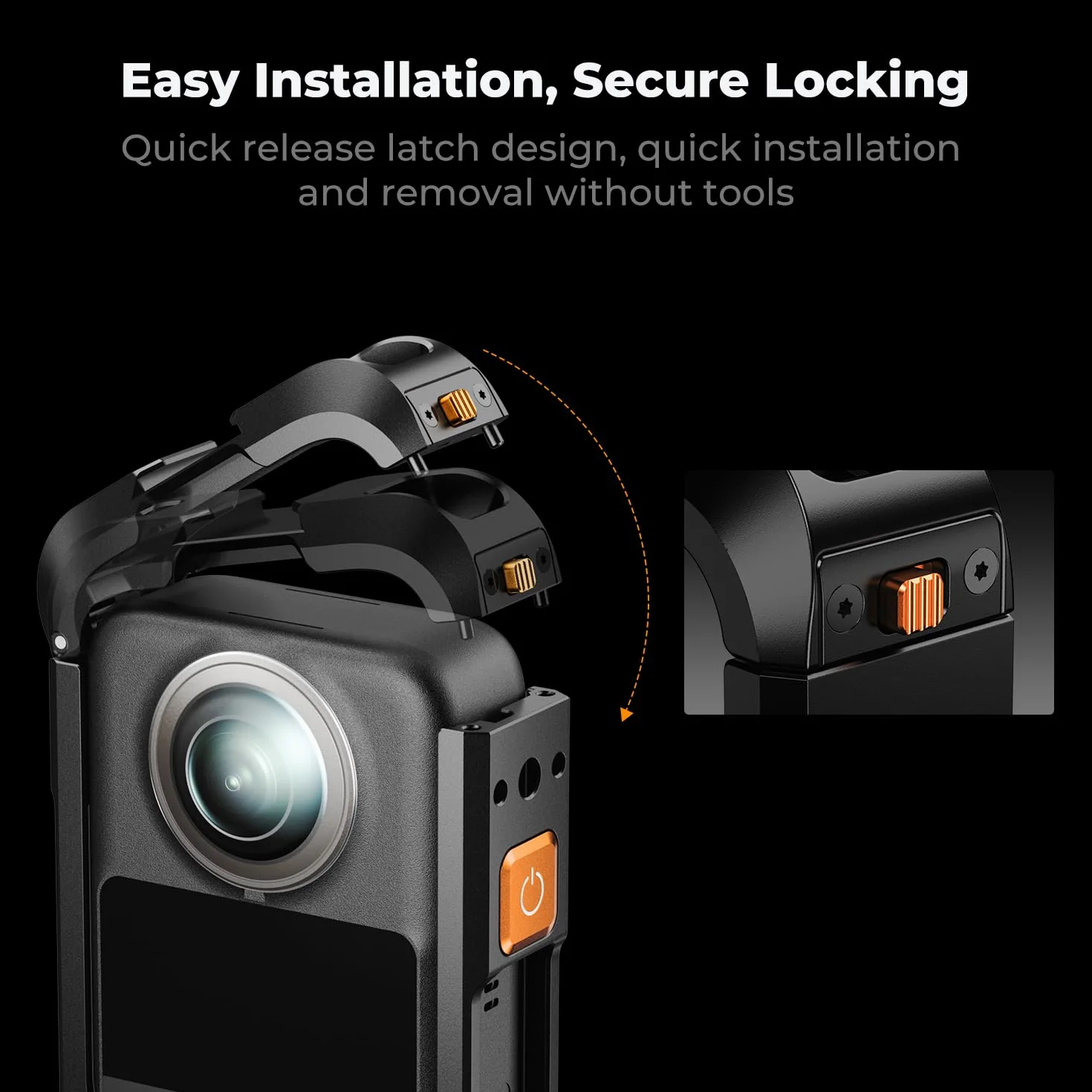 K&F CONCEPT Gabbia Metallica Compatibile con DJI Osmo 360 | Custodia Protettiva in Alluminio | Include Coprilenti in Silicone, Telaio con 2 Attacchi a Freddo e Contatti di Ricarica