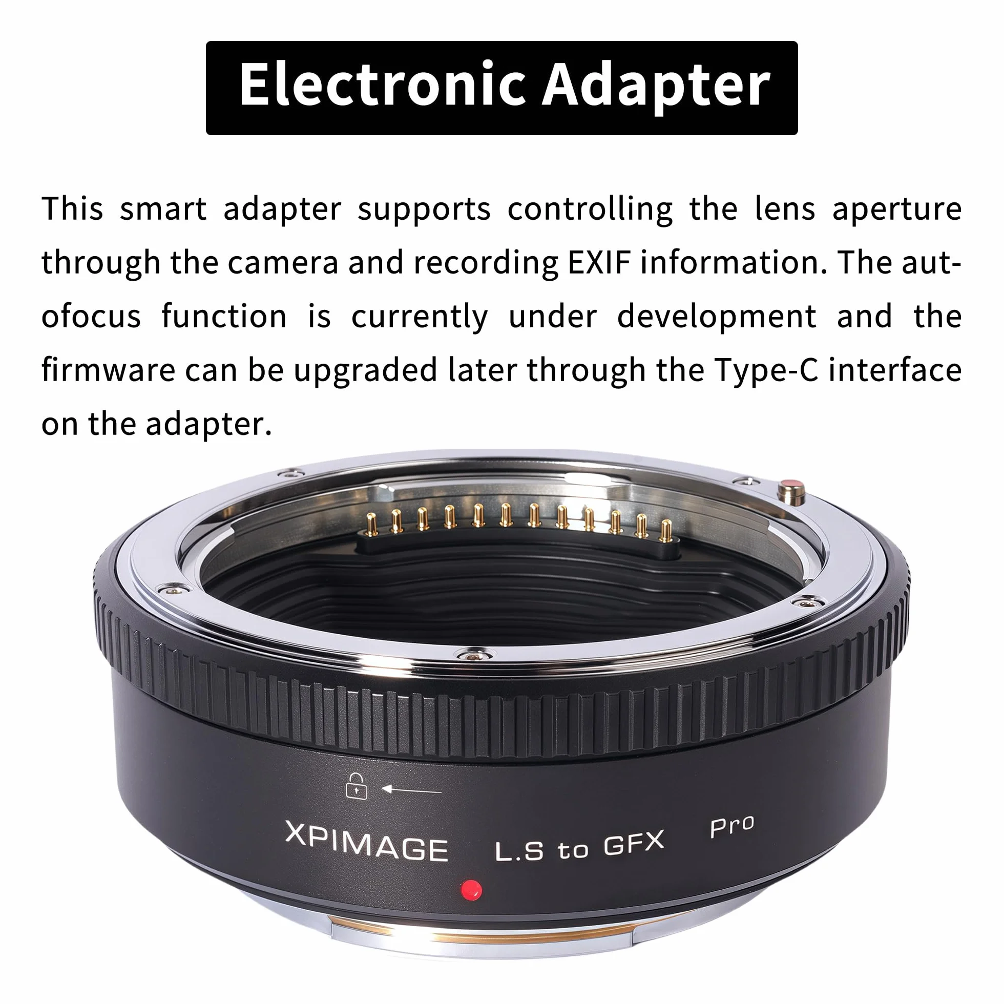 Anello adattatore per obiettivo elettronico compatibile con obiettivo Leica S per fotocamera Fujifilm GFX GFX50 GFX100 Auto