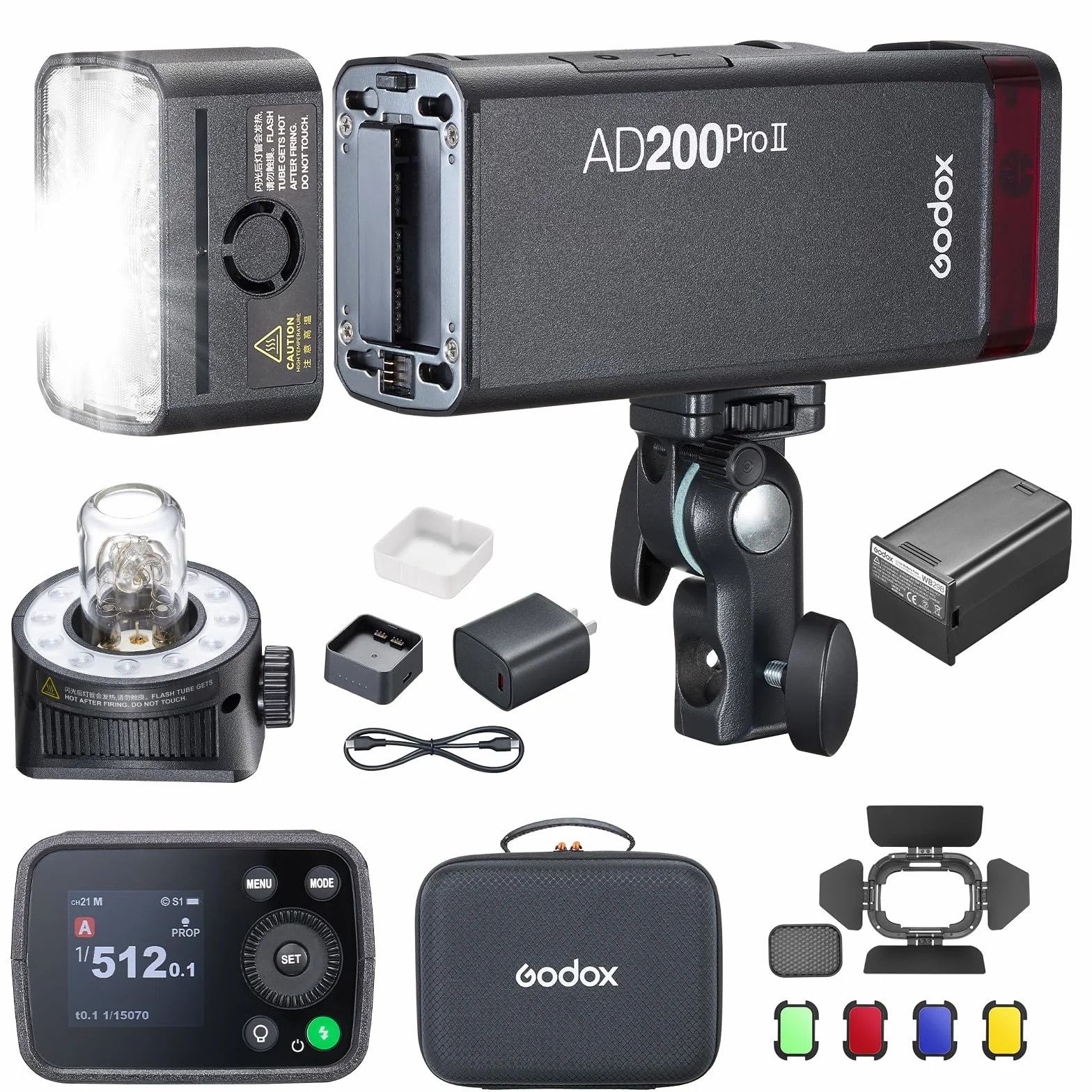 Godox AD200Pro II AD200ProII Flash Speedlight Strobe with BD-07II 200Ws 2.4G TTL, 500 Flash con Tascabili a Piena Potenza per Canon,Sony,Nikon,Fuji,Olympus, Panasonic (AD200Pro Aggiornato)