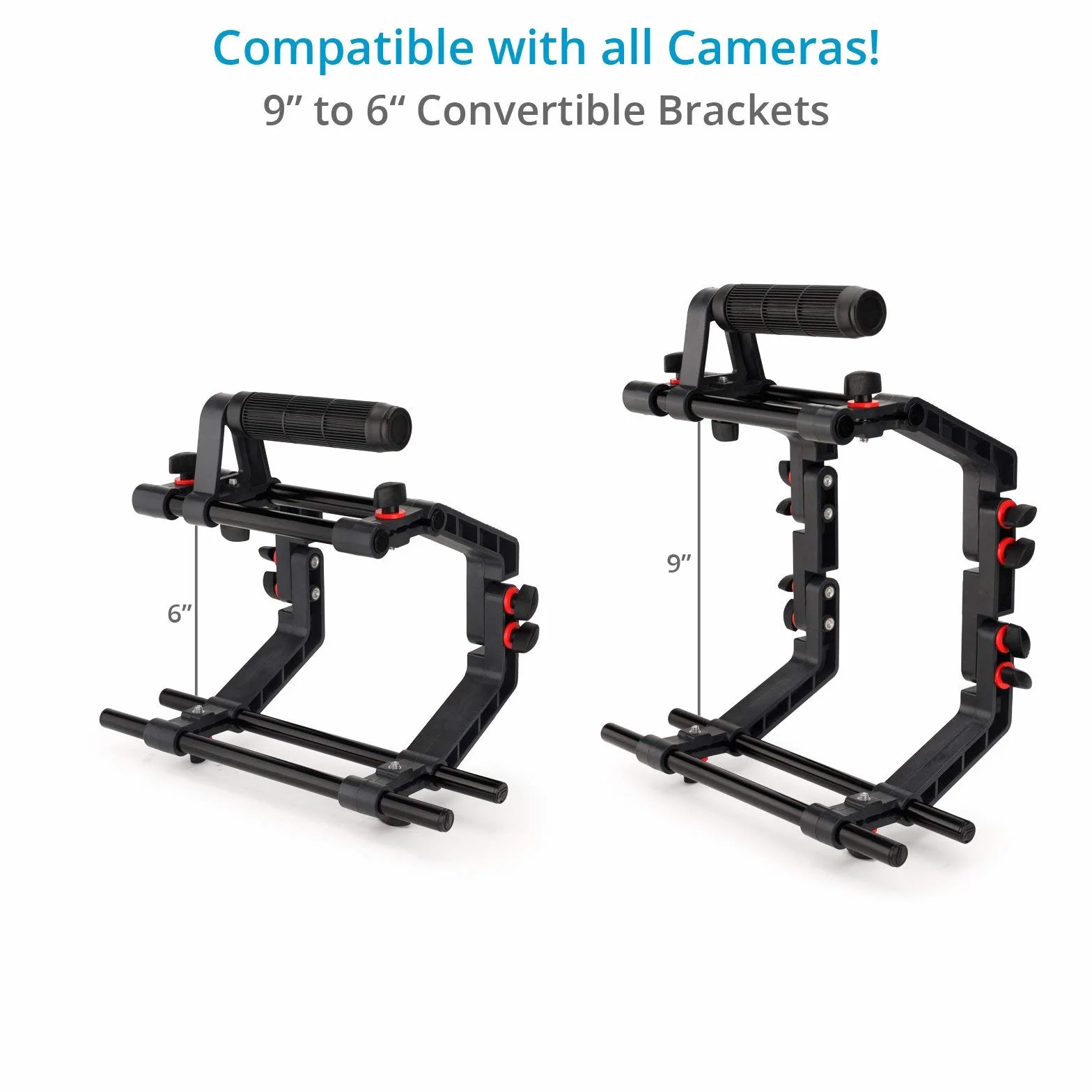 Kit Supporto a Spalla per Fotocamera con Cage e Matte Box per DSLR e Videocamere. Staffe e Impugnature Regolabili (FC-02)