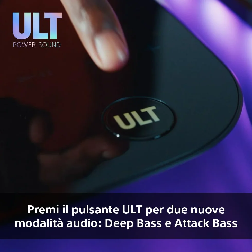 Sony ULT TOWER 10 - Altoparlante Bluetooth per feste con ULT POWER SOUND, bassi profondi, altoparlanti X-Balanced, luci a LED a 360 gradi, microfono wireless, portatile, con maniglia e ruote - Black