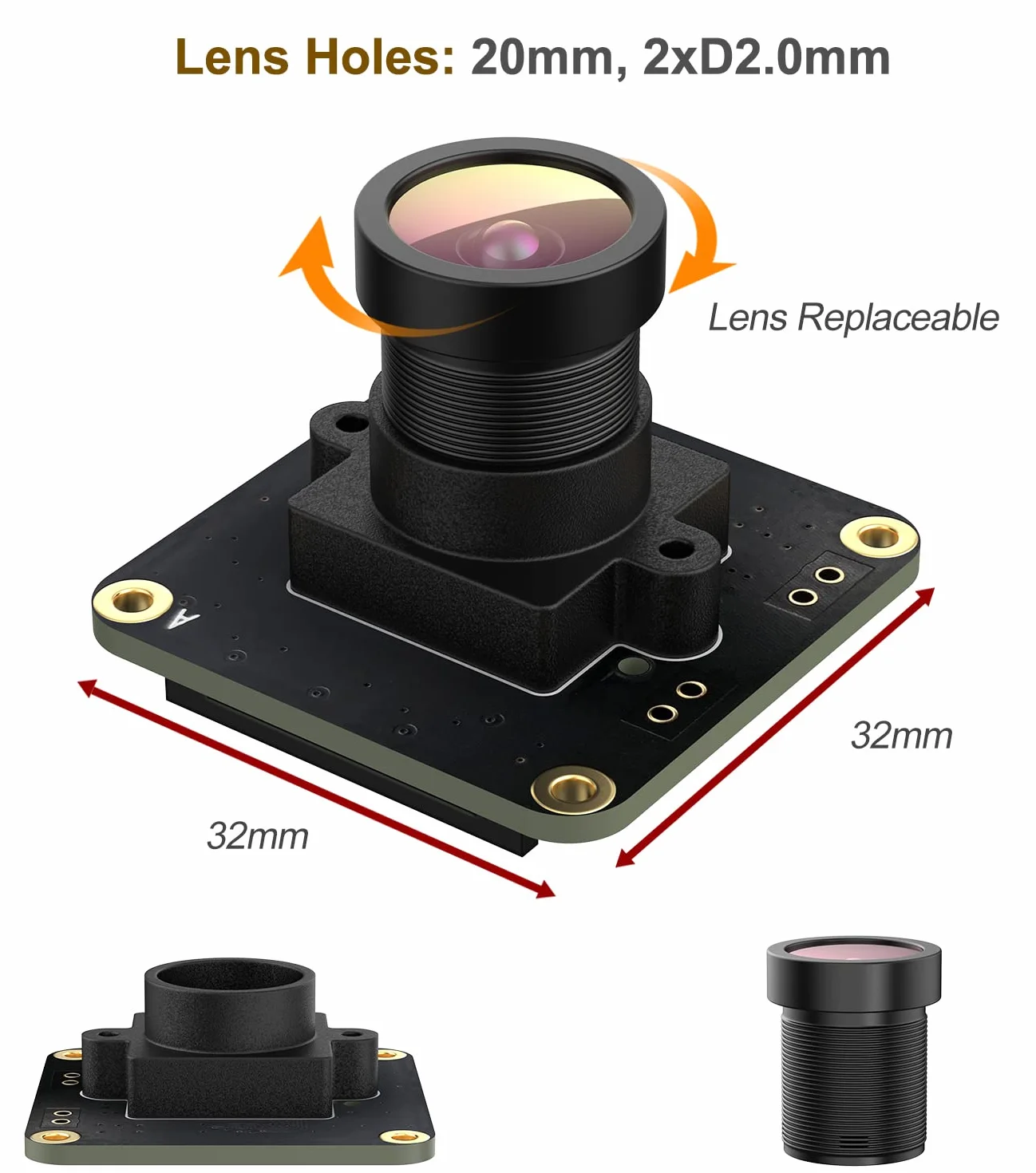 InnoMaker Global Shutter Camera Module con sensore mono OV9281, 309 fps ad alta velocità, driver nativo Raspberry Pi OS, supporta Rpi-Cam/Libcamera e trigger esterno, per tutti i modelli RPi
