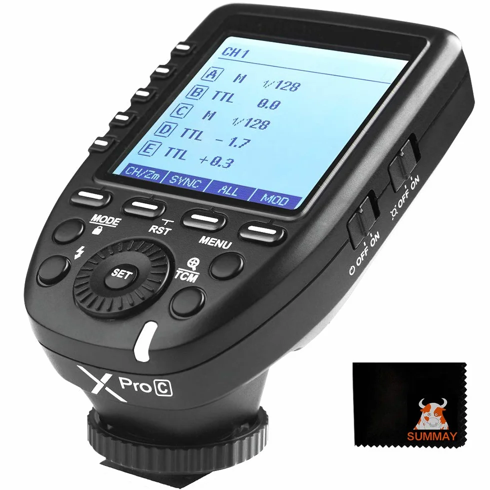GODOX Xpro-C E-TTL Trigger Trasmettitore 1/8000s Velocità Sincronizzazione con grande schermo LCD per fotocamere Canon EOS