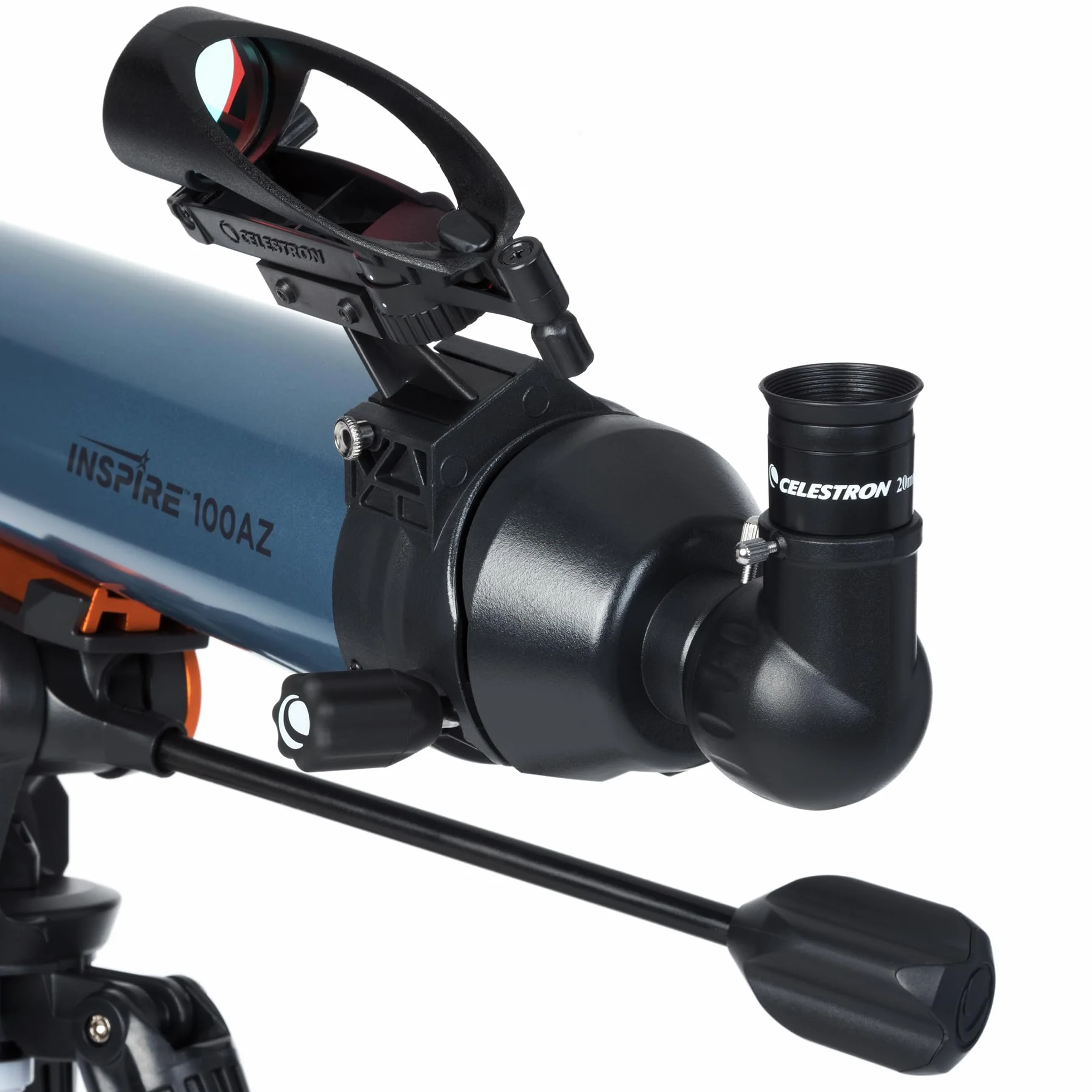 Celestron 22403 Inspire 100AZ Telescopio rifrattore con adattatore per smartphone incorporato, blu