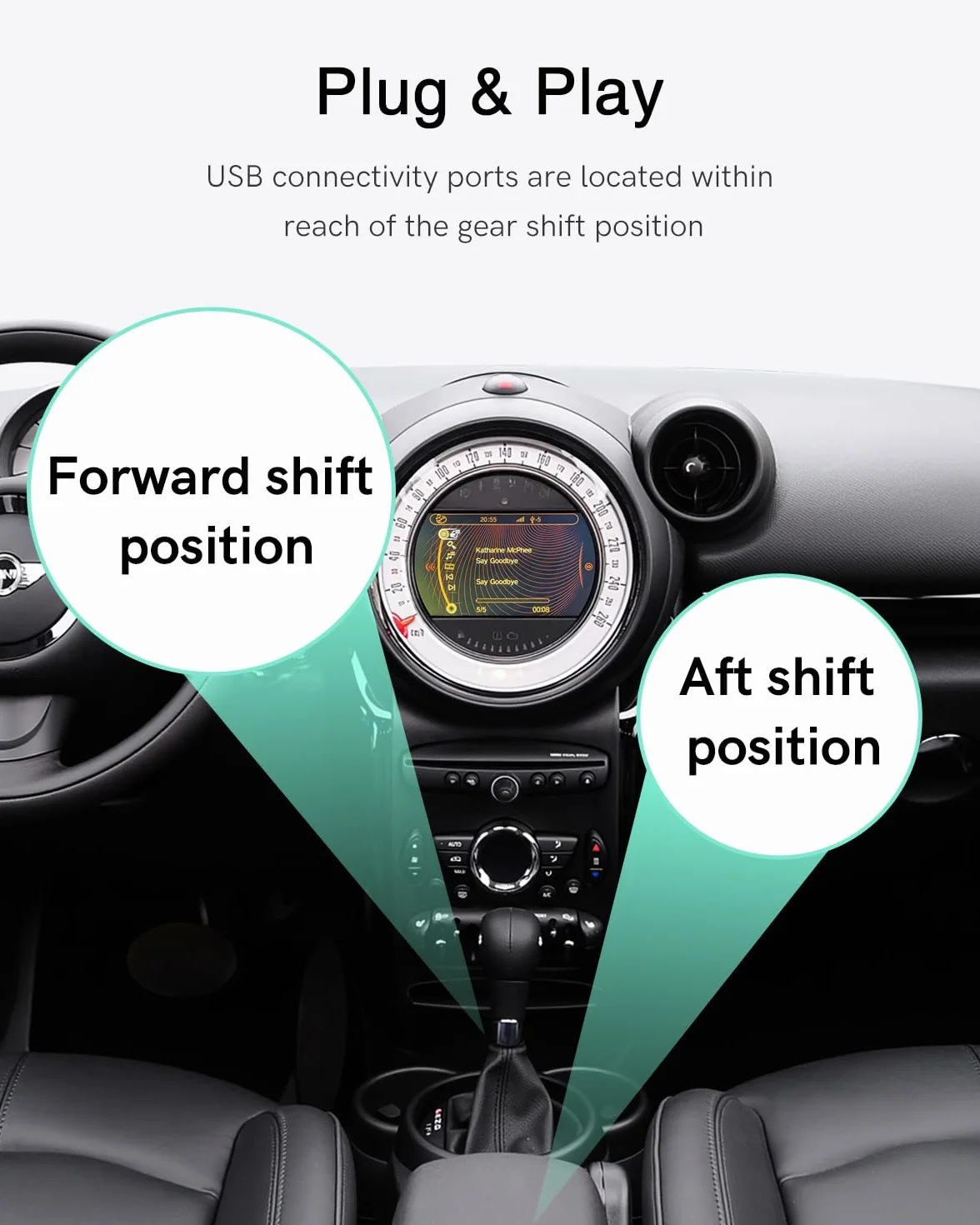 Adattatore Bluetooth per auto per BMW Mini CIC con Boost CD Sistema- Cavo USB e AUX Connettività, trasmettitore Bluetooth compatibile con iOS/Android