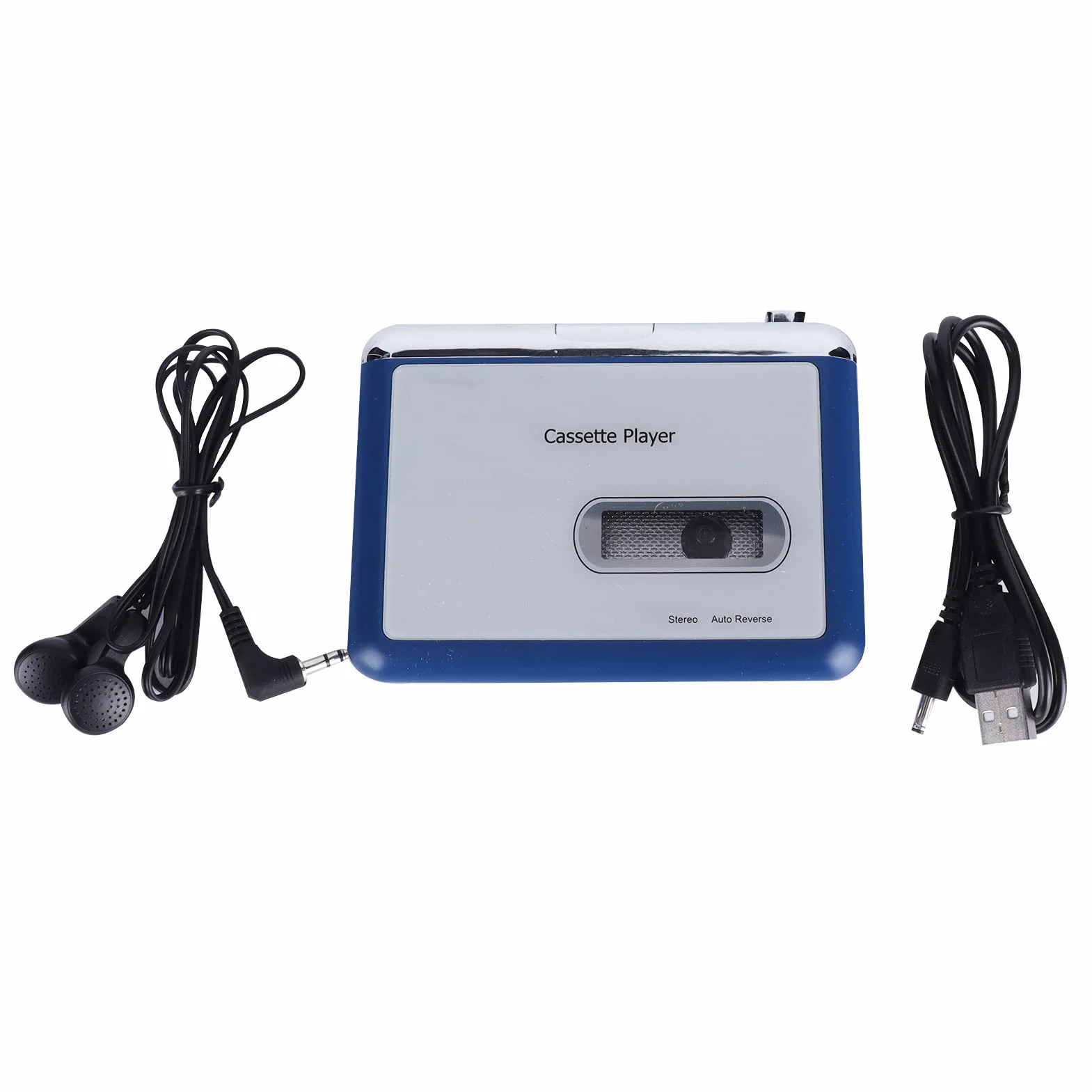 Lettore di cassette Bluetooth, lettore di cassette con inversione automatica, uscita Bluetooth per altoparlante delle cuffie, regolazione del volume, 2 opzioni di alimentazione
