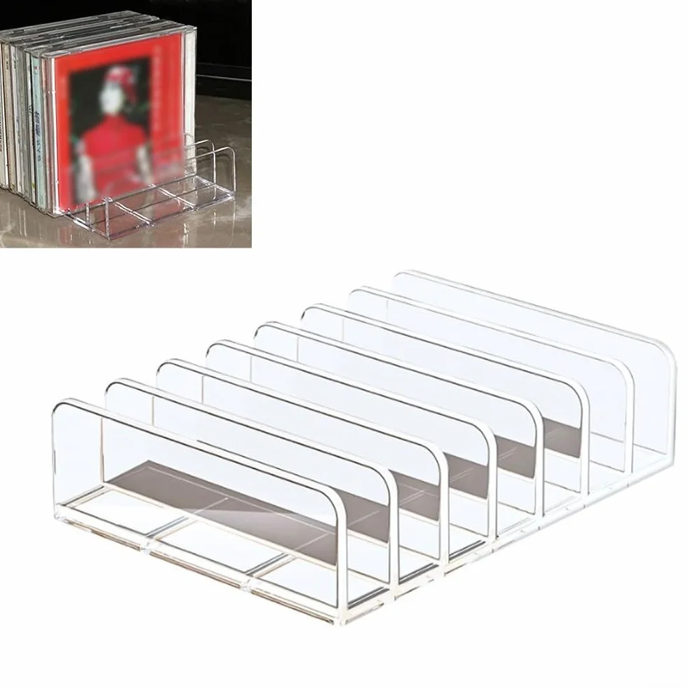 Contenitore per DVD in acrilico trasparente per CD con scomparti multipli che fornisce una comoda organizzazione ed esposizione per raccolte multimediali
