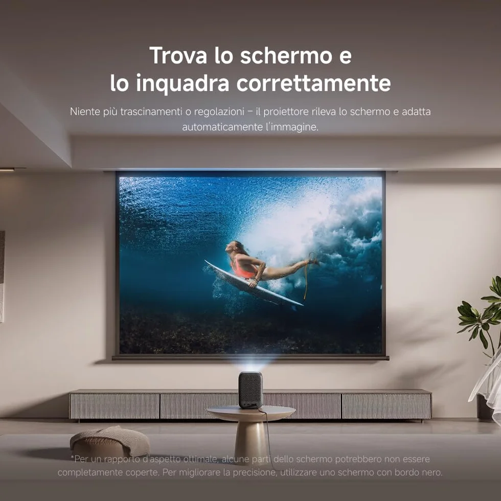 Xiaomi L1 Proiettore Intelligente 1080P con Google TV & Netflix, Proiettore Portatile Home Cinema, Autofocus & Keystone, HDR10/HLG, Schermo 120", WiFi 5G Bluetooth, Audio Dolby