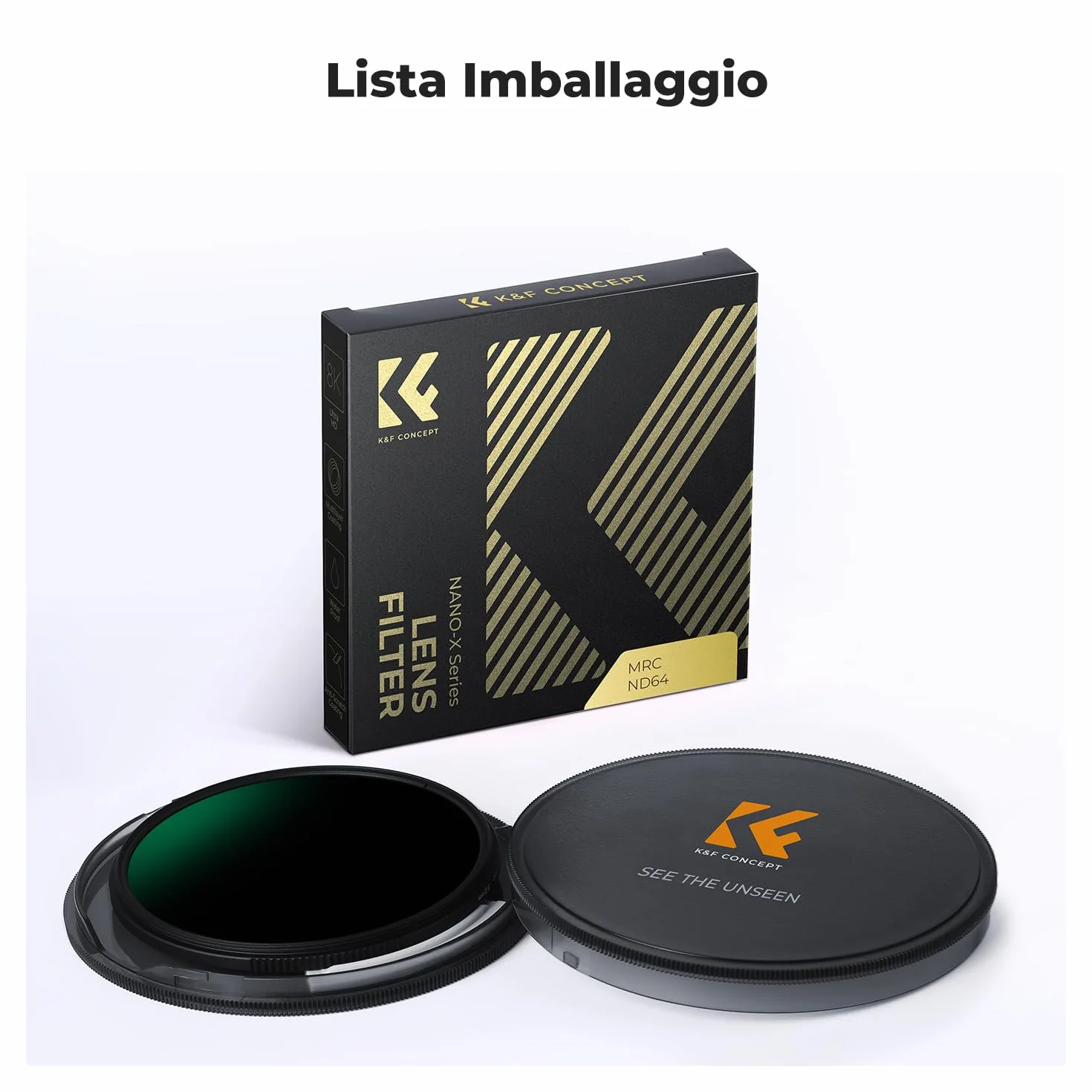 K&F CONCEPT Nano-Xcel Filtro ND64,67mm ND64(6 Stops) Filtro a Densità Neutra In Vetro Ottico HD con Rivestimento Nano a 28 Strati
